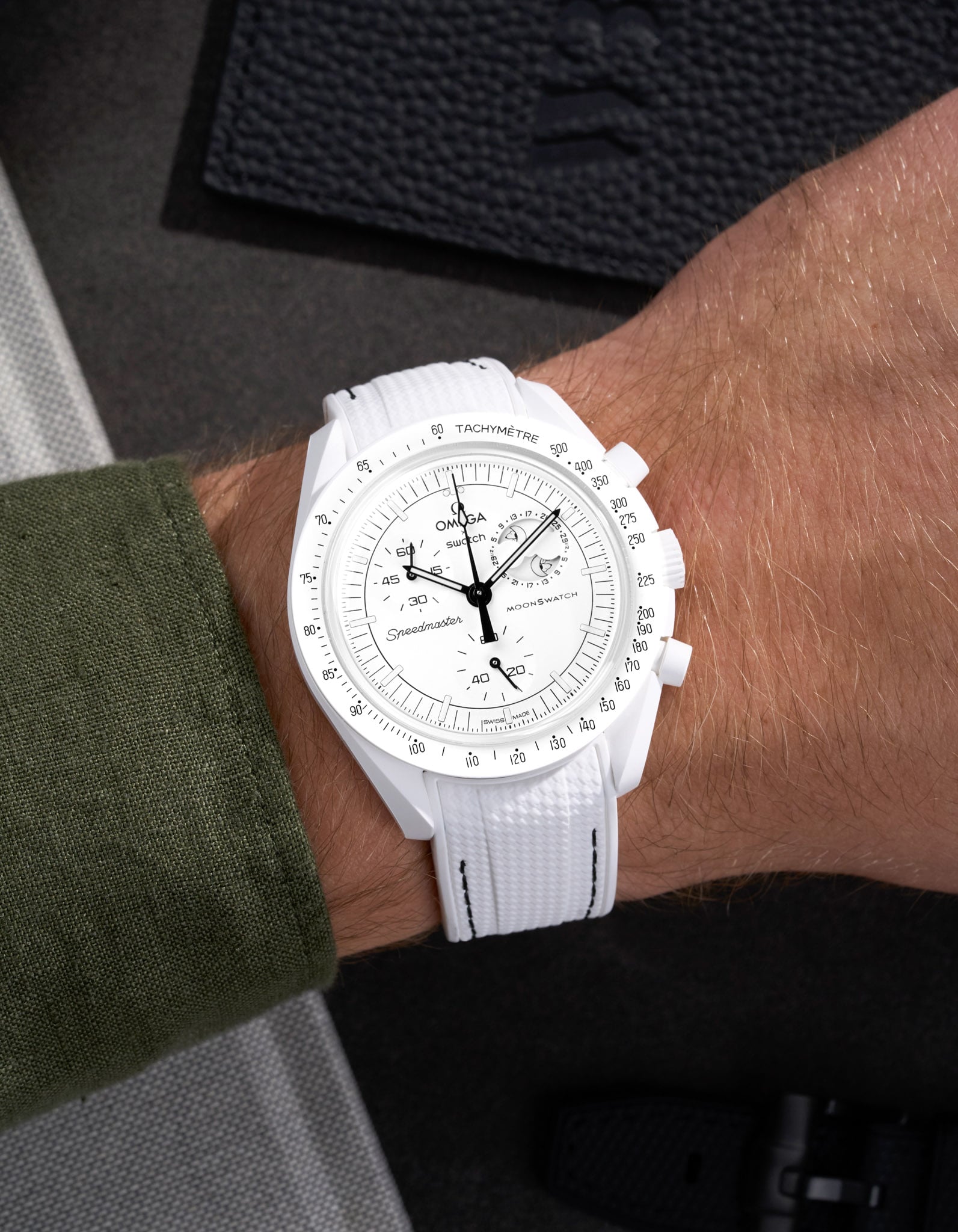 Original Omega X Swatch MoonSwatch Mission to Moonphase Rubber Watch Strap - Durable & Comfortable Replacement Band for Everyday Wear & Sports Activities