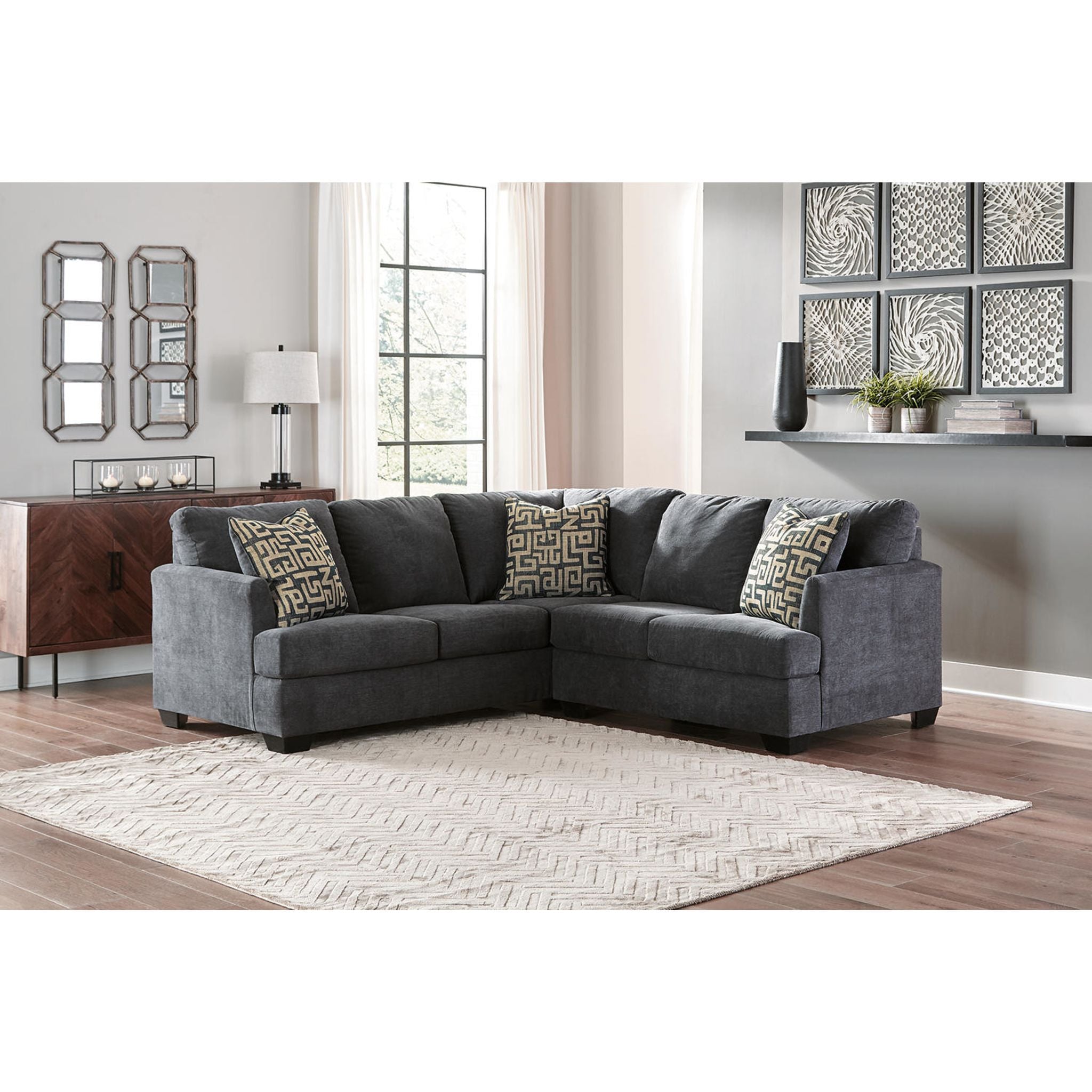 Ambrielle 2-Piece Sectional Sofa Set - Modern L-Shaped Couch for Living Room, Family Room & Small Spaces