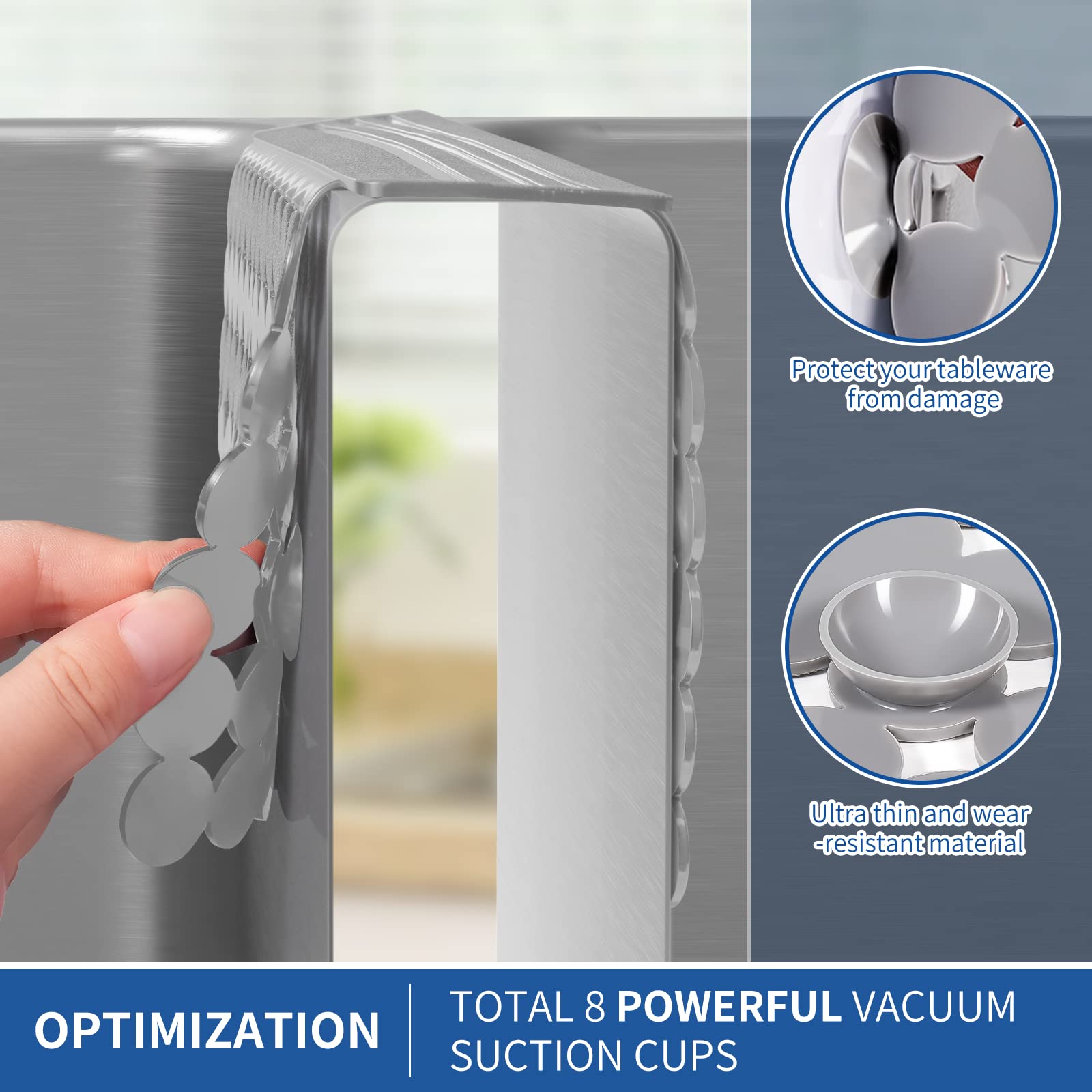 Yolife PVC Sink Divider Mat with Strong Suction Cups - Durable, Odor-Free Kitchen Sink Organizer (9.5