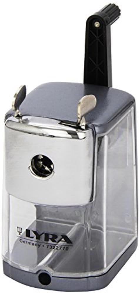 LYRA Metal Pencil Sharpener with Tank - Heavy Duty Electric Sharpener for School, Office & Home Use - Perfect for Students, Teachers & Artists