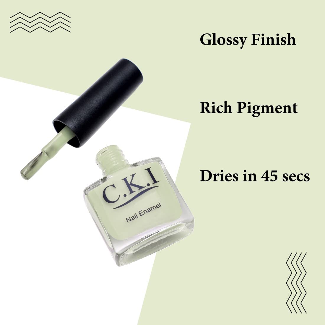 C.K.I Long Lasting Nail Polish Set - Waterproof, Smudge-Free, Heat Resistant Enamel with Glossy Finish (Tea Green & Yellow, 2-Pack) - Perfect for Salon, Home Manicures & Gift Giving