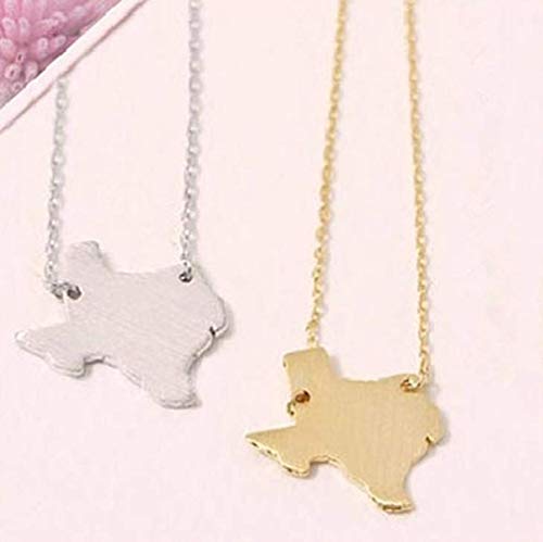 YINLIN Texas State Map Charm Alloy Necklace - Perfect for Travel Lovers & State Pride Gifts