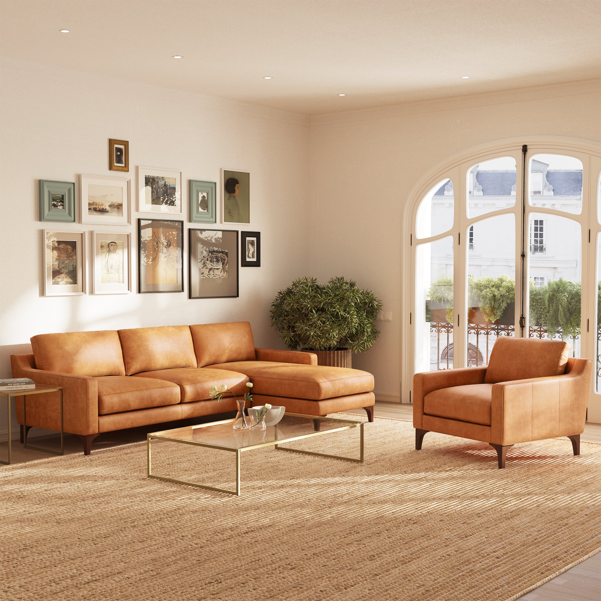 Sorrento Right Facing Sectional Sofa - Modern L-Shaped Couch with Reversible Chaise for Living Room, Family Room & Home Theater