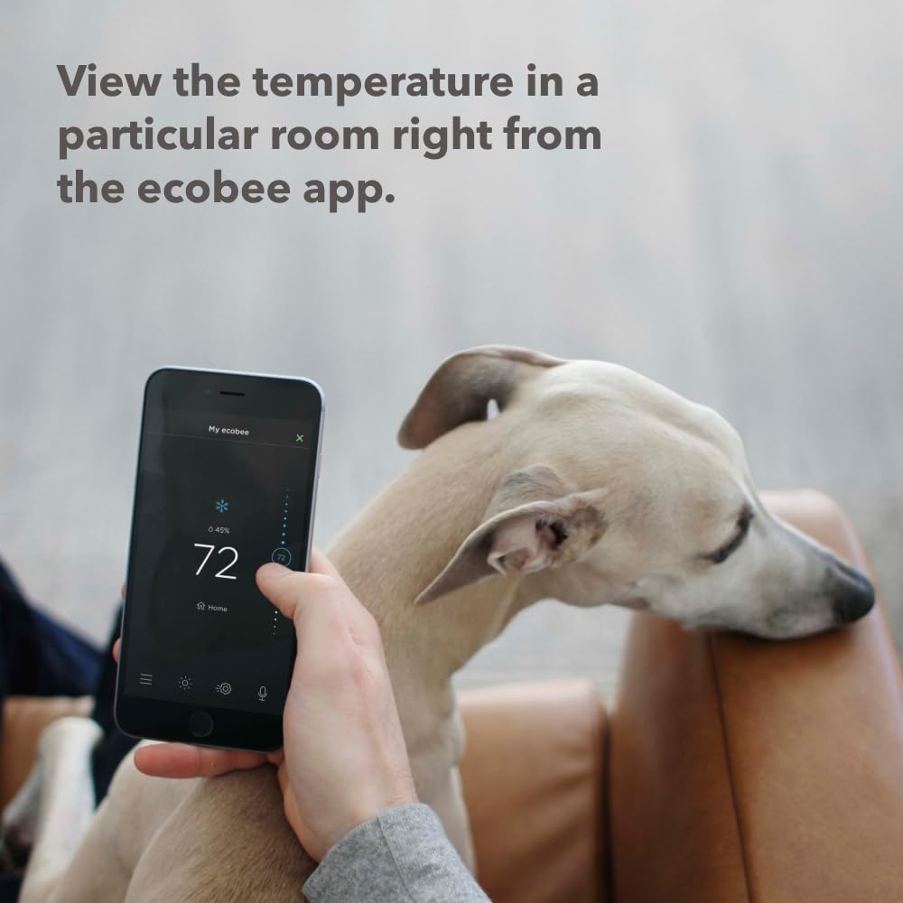 ecobee Smart Sensor 2 Pack - Smart Home Comfort & Security - Energy Saving Room Sensors for ecobee Smart Thermostat - Perfect for Bedroom, Living Room & Office Temperature Control