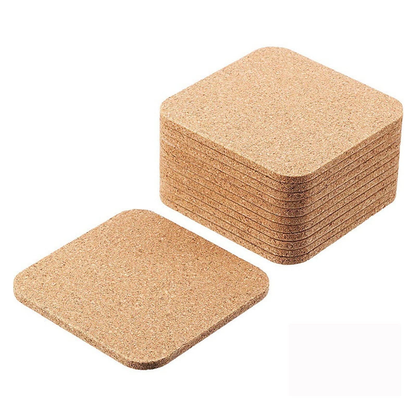LFDecor Natural Round Wooden Coasters Set of 6/10/20 - Eco-Friendly Drink Holders for Coffee, Tea & Mugs - DIY Tableware Decor, Durable Square Slice Cup Mats - Perfect for Home, Office & Restaurant Use