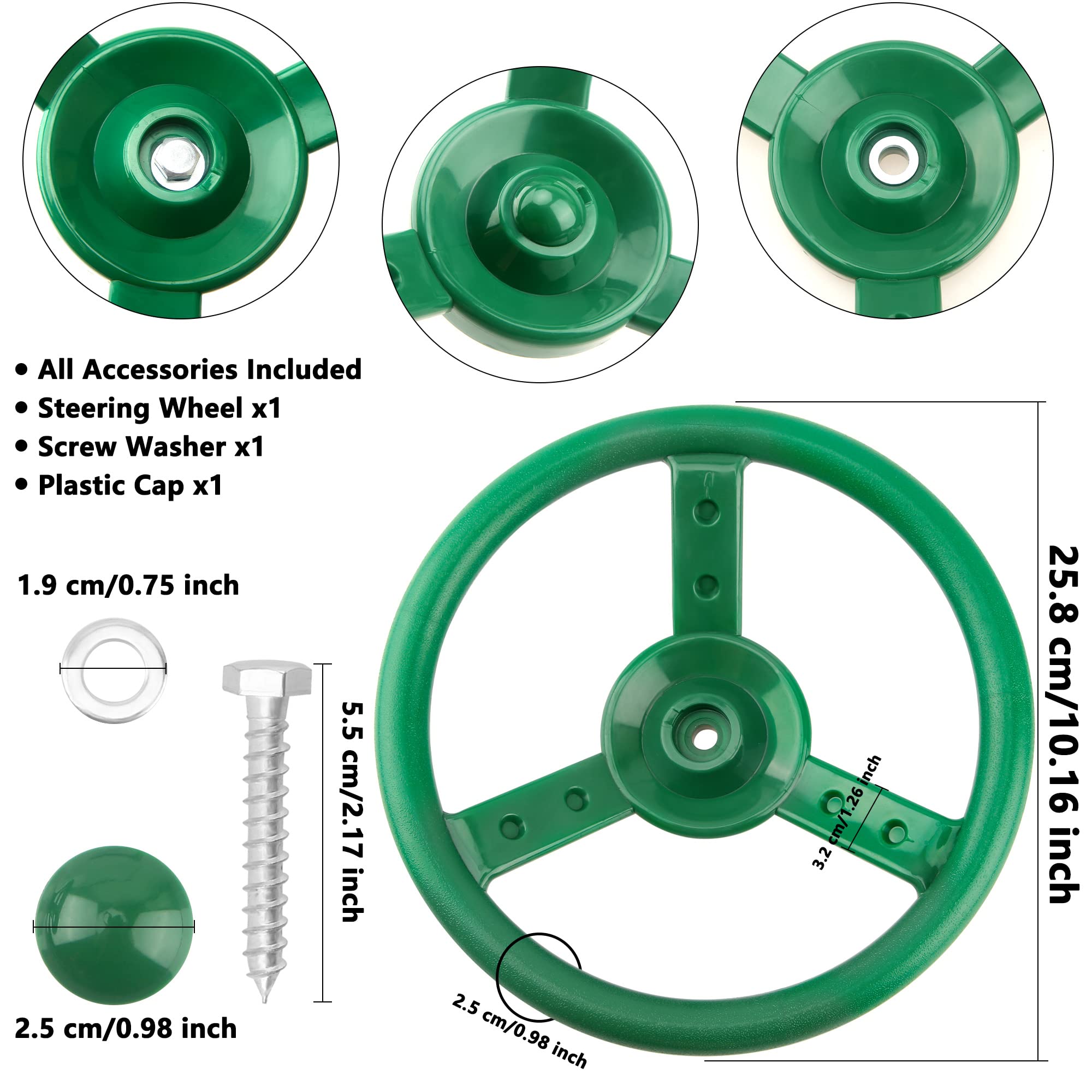 2 Pack Plastic Pirate Ship Steering Wheel Playset with Mounting Tools - Fun Outdoor Playground & Gym Toy for Kids (Green & Blue) - Perfect for Backyard Adventures, Playgrounds, and Pirate-Themed Parties
