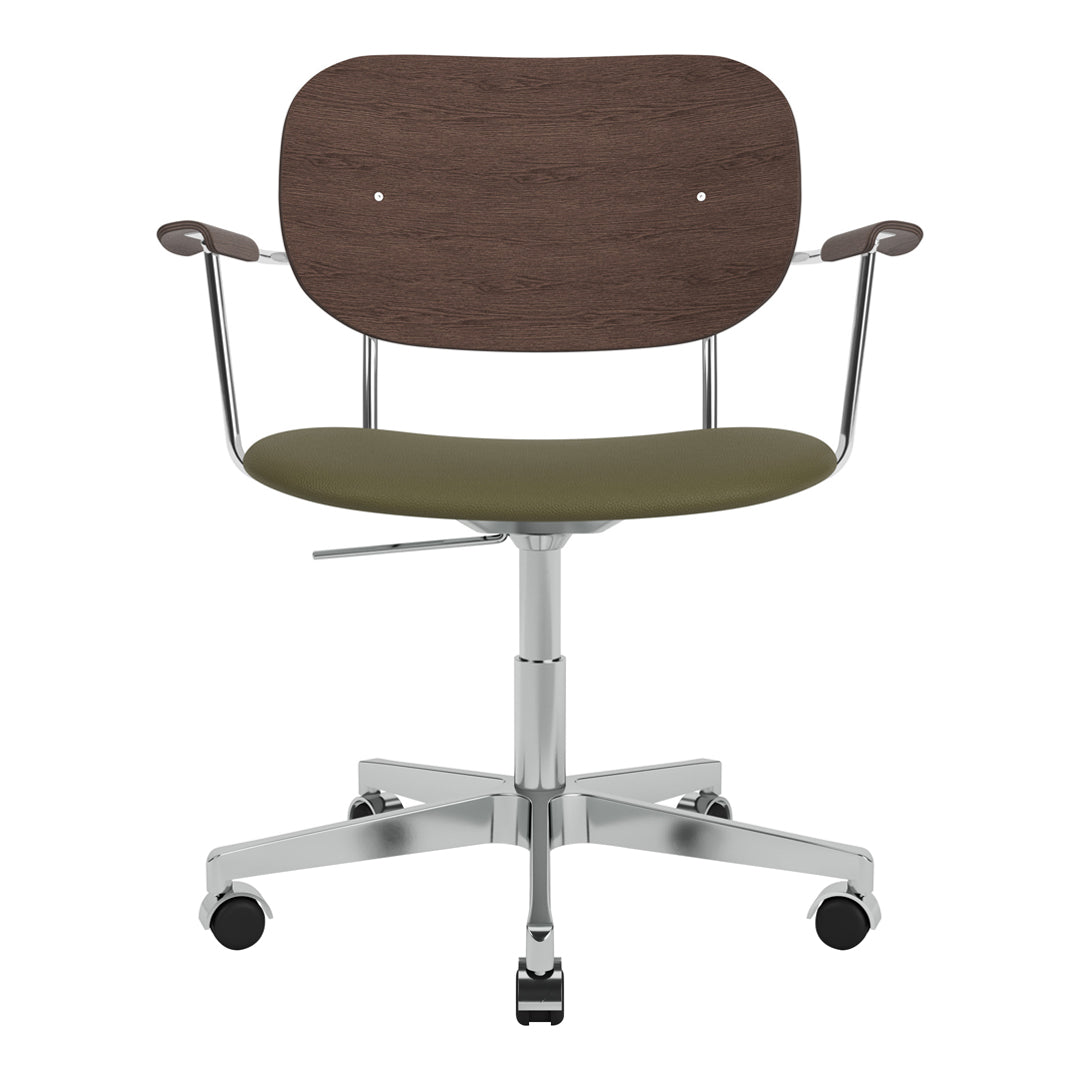 Ergonomic Office Armchair with Upholstered Seat, Swivel Base & Smooth-Rolling Casters - Perfect for Home Office, Conference Rooms & Workspaces