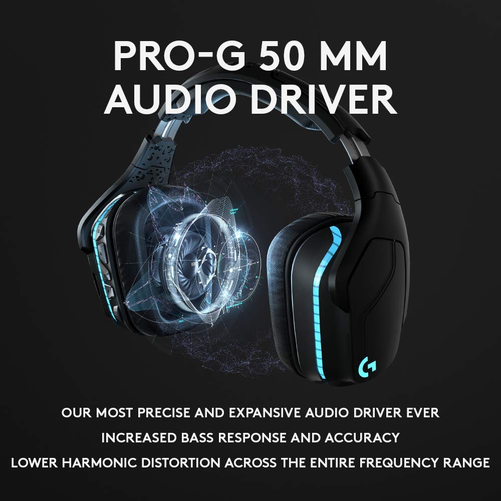 Logitech G935 Wireless Gaming Headset & G502 Hero Gaming Mouse Combo - Black | PC, PS4, Xbox, Nintendo Switch | Immersive Sound & Precision Control for Gaming & Streaming