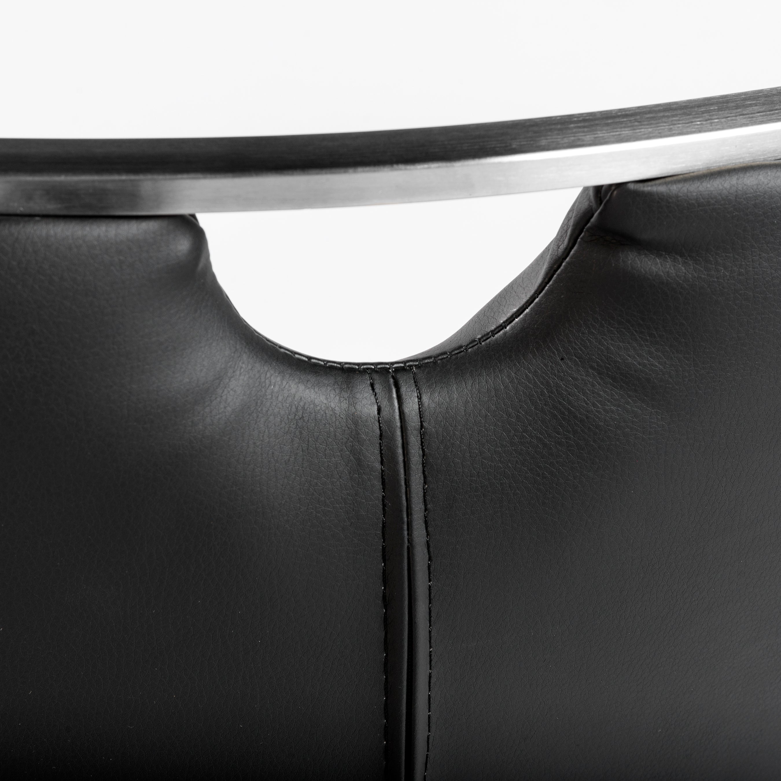 Lexington Side Leather Chair in Brushed Stainless Steel - Set of 2 Modern Dining Chairs for Home & Office | Perfect for Dining Rooms, Conference Tables & Lounge Areas