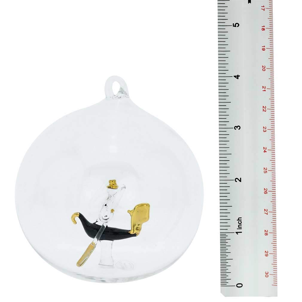 Handmade Murano Glass Gondola Christmas Ornament - Venetian Glass Art from Venice Italy - Perfect for Holiday Tree Decor & Italian-Themed Gifts