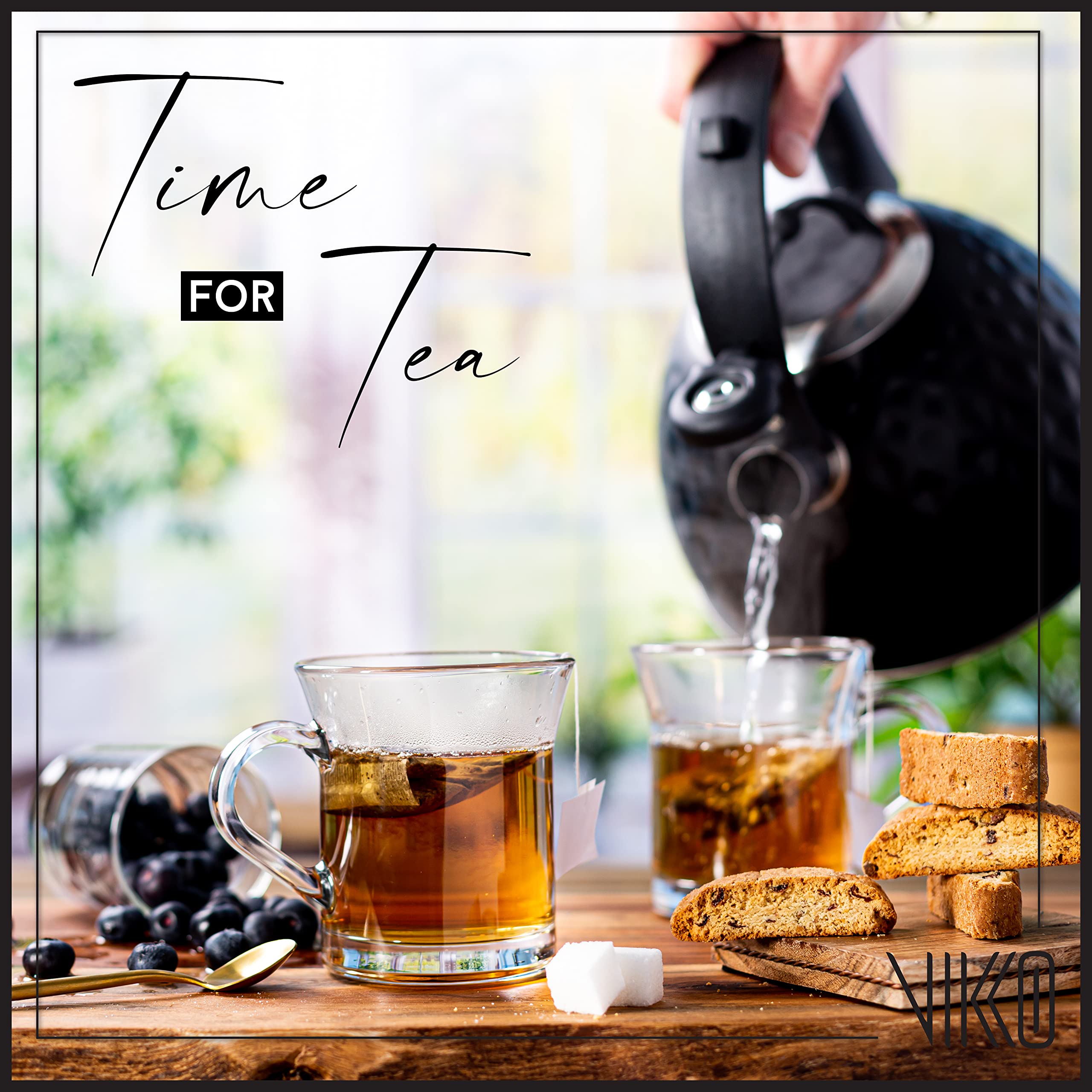 Vikko 10 oz Thick & Durable Clear Glass Coffee Mugs - Set of 12, Microwave & Dishwasher Safe - Perfect for Hot/Cold Beverages, Home, Office, Restaurant & Cafe Use