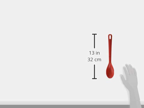 Ballarini 28000-009 Red Silicone Cooking Spoon - Heat Resistant Spatula for Baking & Cooking - Dishwasher Safe Kitchen Utensil - Perfect for Non-Stick Pans, Mixing Batters & Serving Dishes