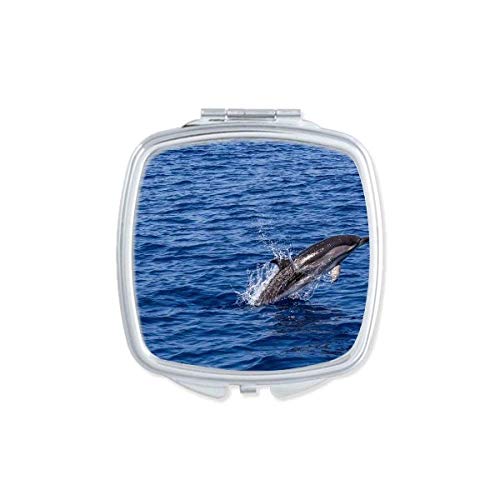 DIYthinker Portable Double-Sided Compact Mirror with Killer Whale Ocean Design - Perfect for Makeup, Travel, and Gifts (Waterproof Pocket Mirror)