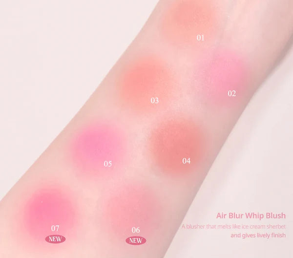 CLIO Air Blur Whip Blush 3g - Lightweight Cream Blush for Natural Flush | Korean Beauty Makeup for Cheeks | Perfect for Daily Wear & Special Occasions