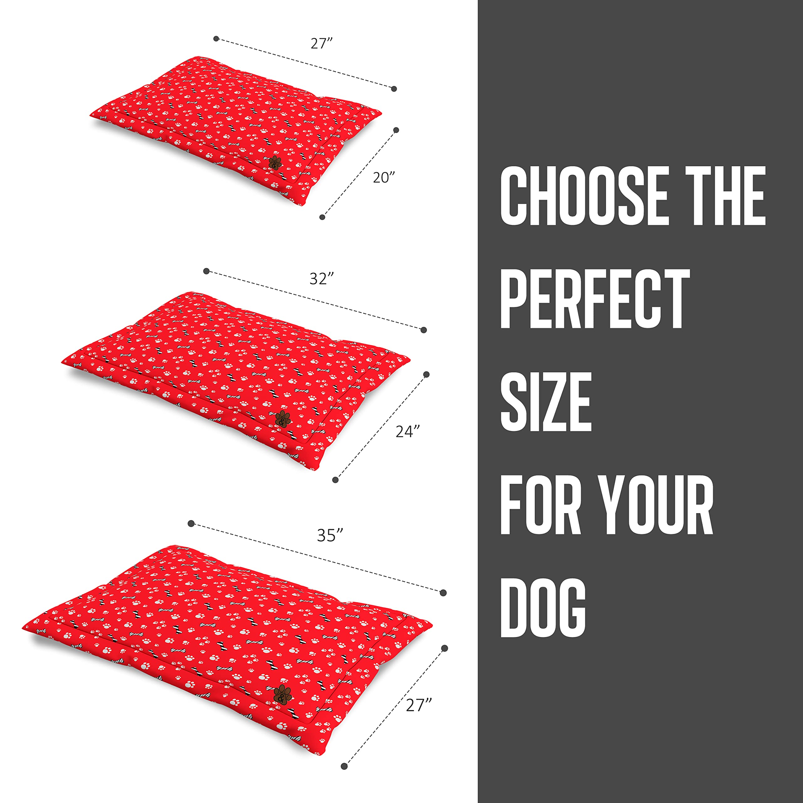 Premium Dog Bed Mat for Large, Medium & Small Dogs & Cats - Non-Slip Bottom, Machine Washable Pet Mattress (Pattern 02, Large) - Perfect for Crates, Floors & Pet Carriers