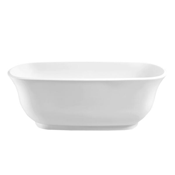 BelBagno Baden Freestanding Bathtub - White Acrylic Soaking Tub for Modern Bathrooms | Perfect for Relaxation & Spa-Like Experience at Home