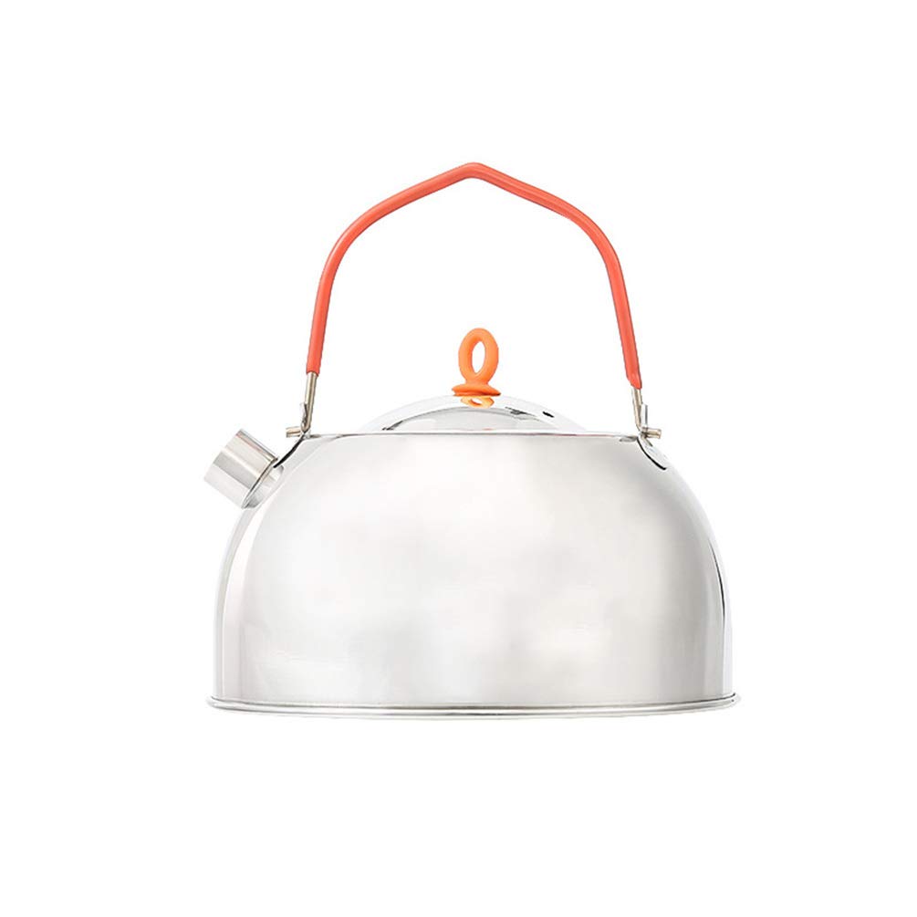 LIOOBO Stainless Steel Camping Kettle - Portable Outdoor Coffee & Tea Pot for Backpacking, Hiking, and Travel - Lightweight Water Boiler for Camp Stove Use