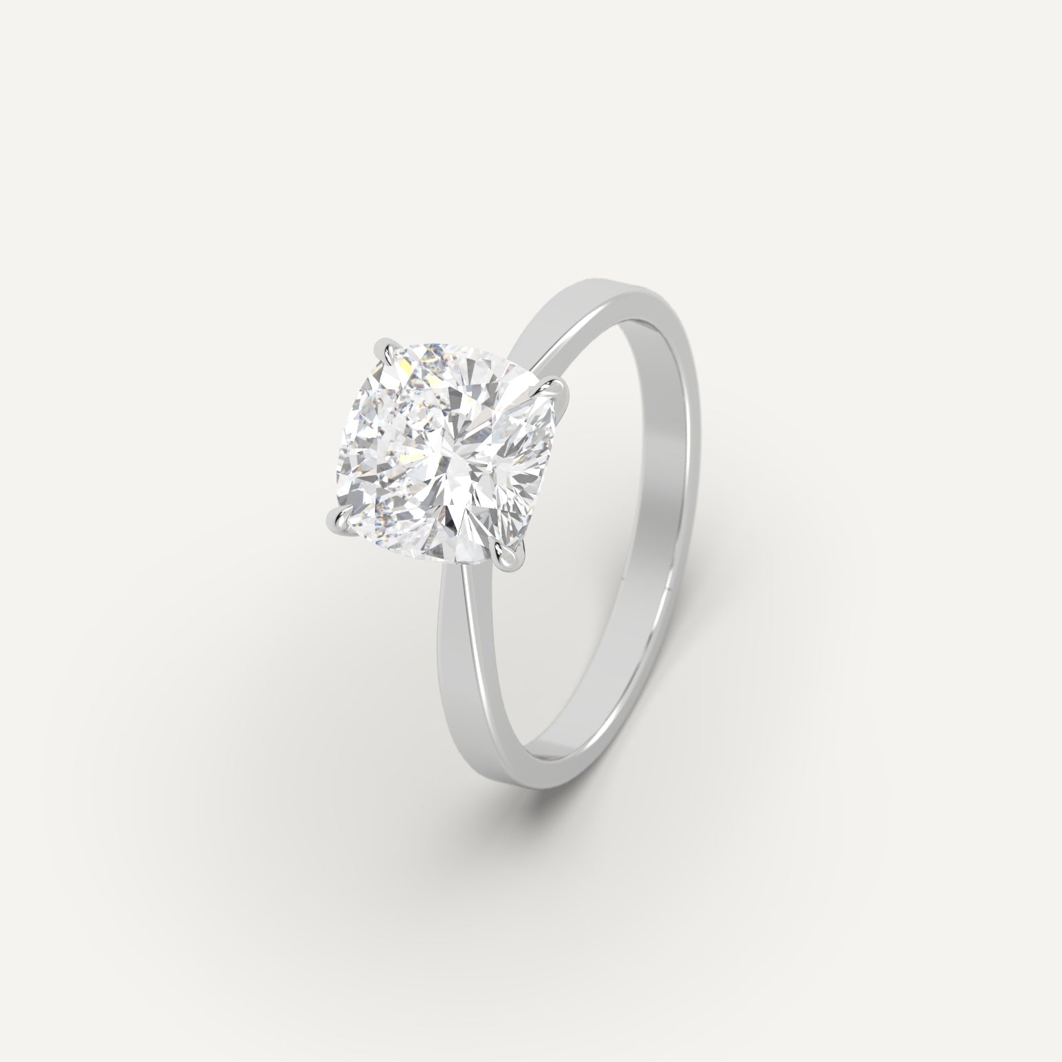 3 Carat Cushion Cut Diamond Engagement Ring - 14K White Gold Solitaire Wedding Band for Women - Perfect for Proposals, Anniversaries & Bridal Jewelry