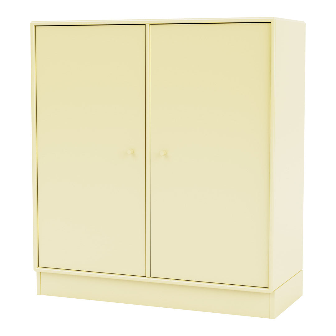 Modern 2-Door Lacquered Cabinet with Plinth Base - Stylish Storage Solution for Living Room, Bedroom or Office Organization