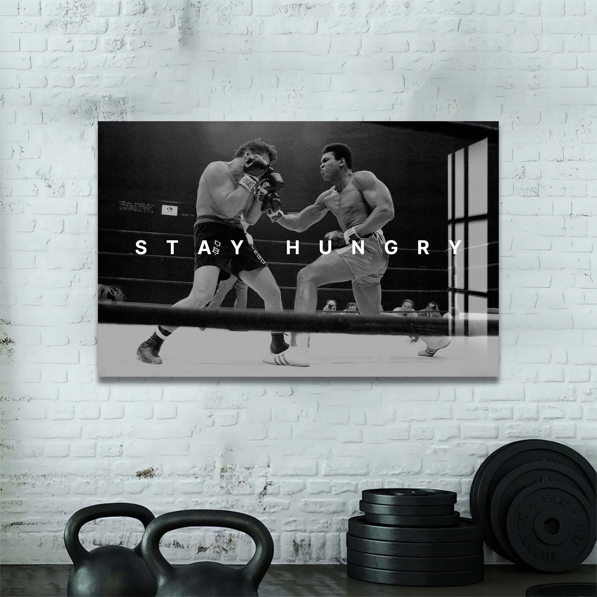 Muhammad Ali Stay Hungry Motivational Wall Art - Inspirational Boxing Poster for Home Gym & Office Decor - Perfect for Boxing Fans & Fitness Enthusiasts