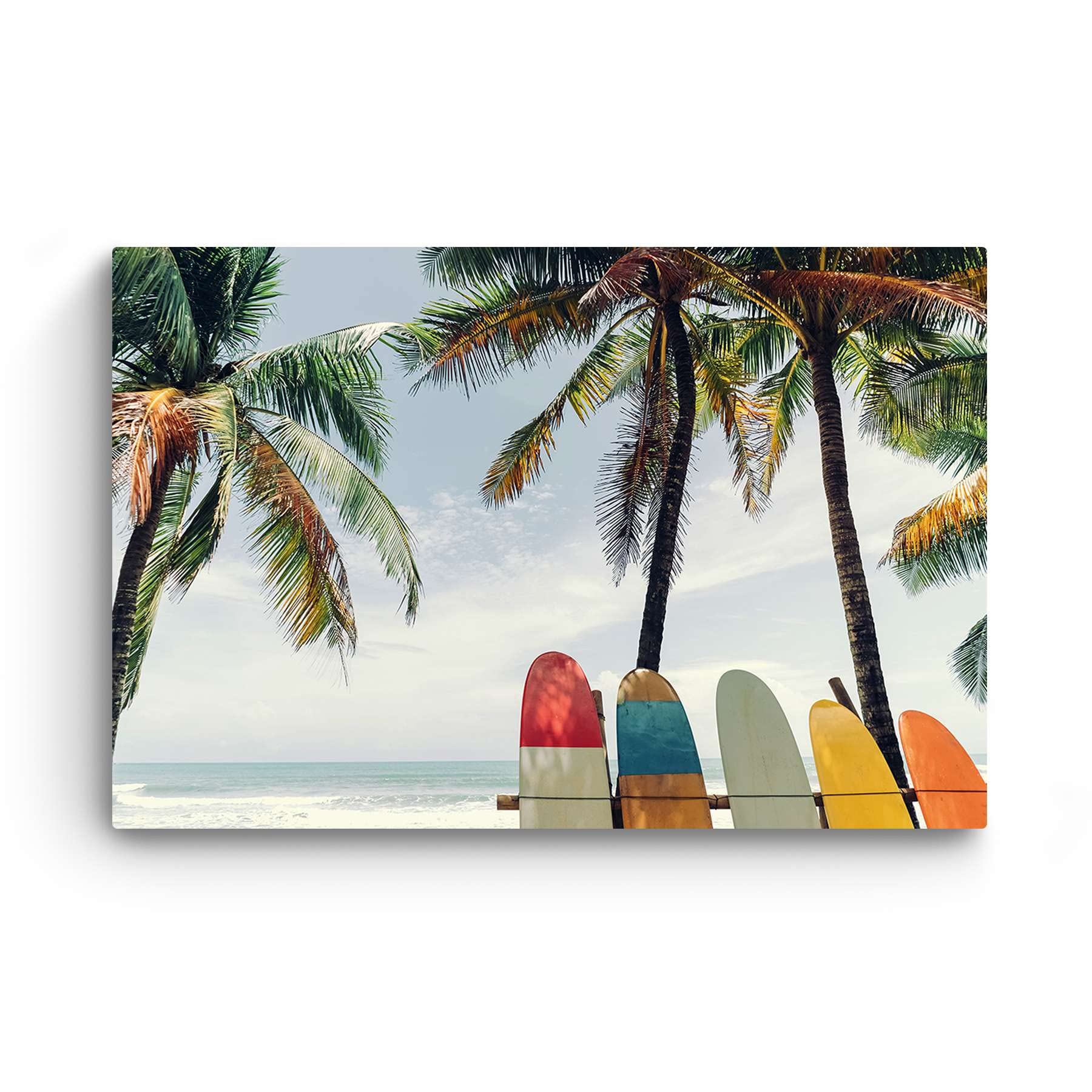 Surfing Wall Art - 32x48 Inch Stretched Canvas Print with Day & Night Effect, Modern Beach Painting for Bedroom, Living Room & Office Decor - Ready to Hang Coastal Home Décor for Surf Lovers & Beach House Style