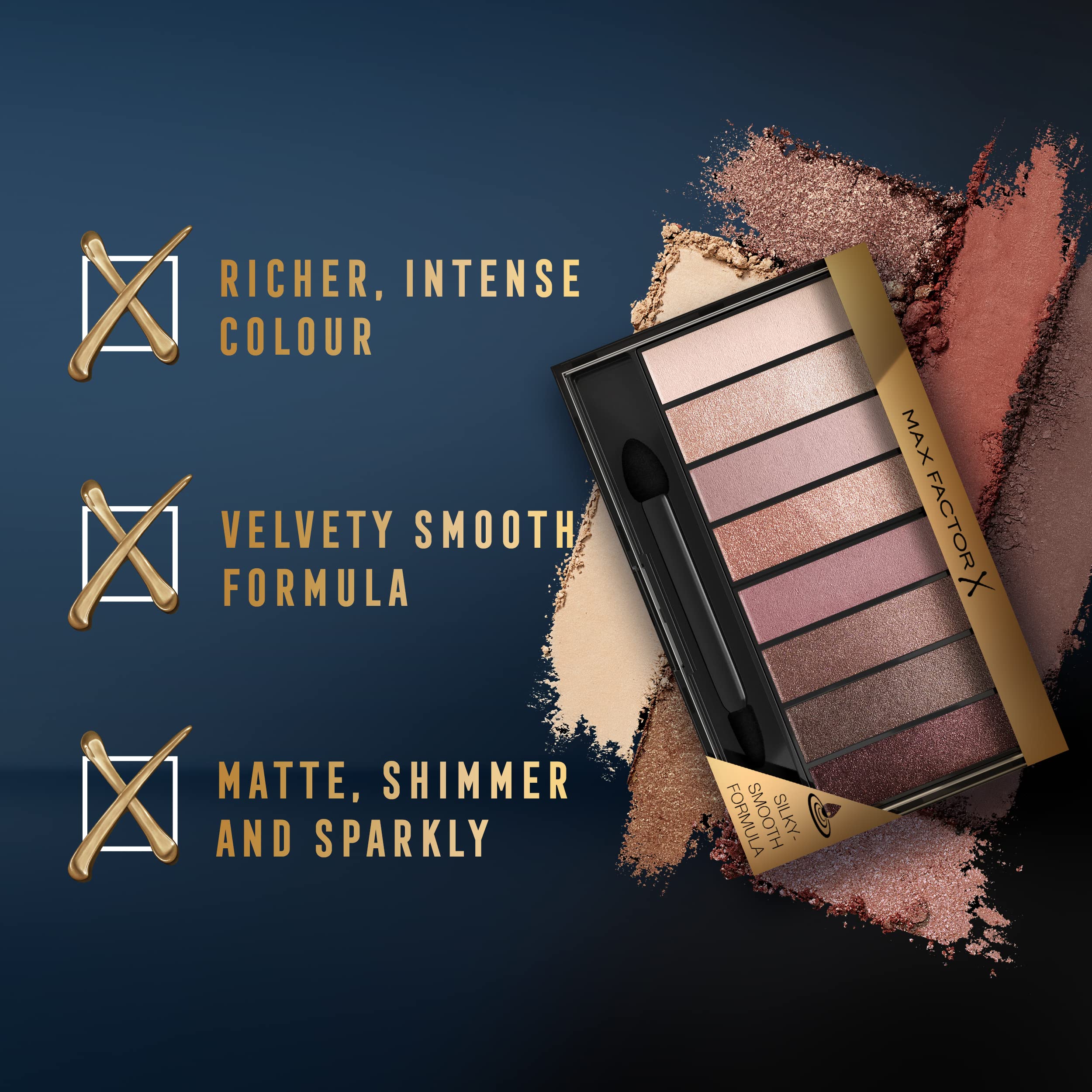 Max Factor Masterpiece Nude Palette - Rose Nudes Eyeshadow Kit for Contouring & Highlighting | Natural Makeup for Day & Night Looks | Perfect for Work, Date & Special Occasions
