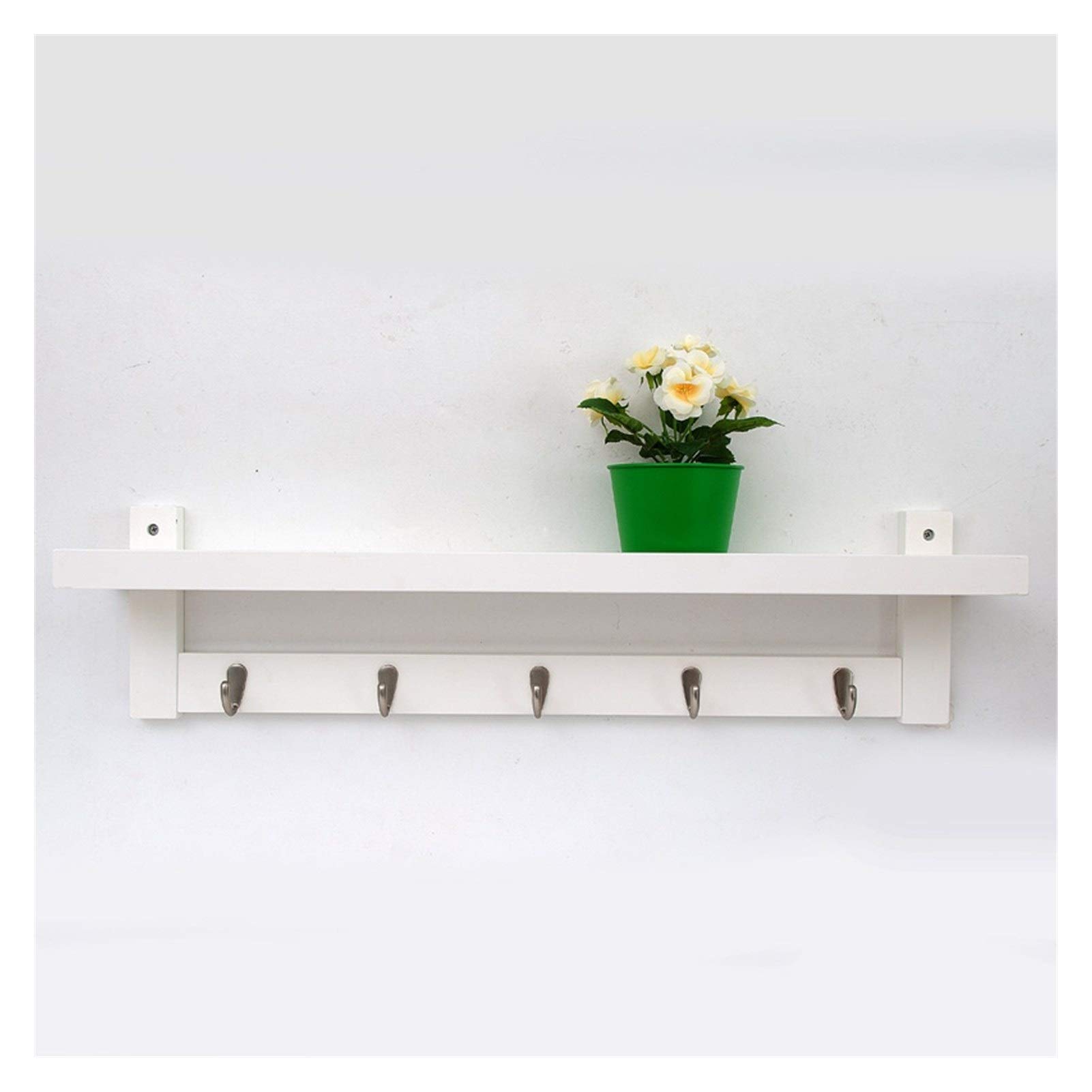 Wall Mounted Coat Rack with 5 Hooks - Space Saving White Coat Hanger for Entryway, Hallway & Bedroom - Durable Multi-Functional Wall Hook for Jackets, Hats, Bags & Accessories