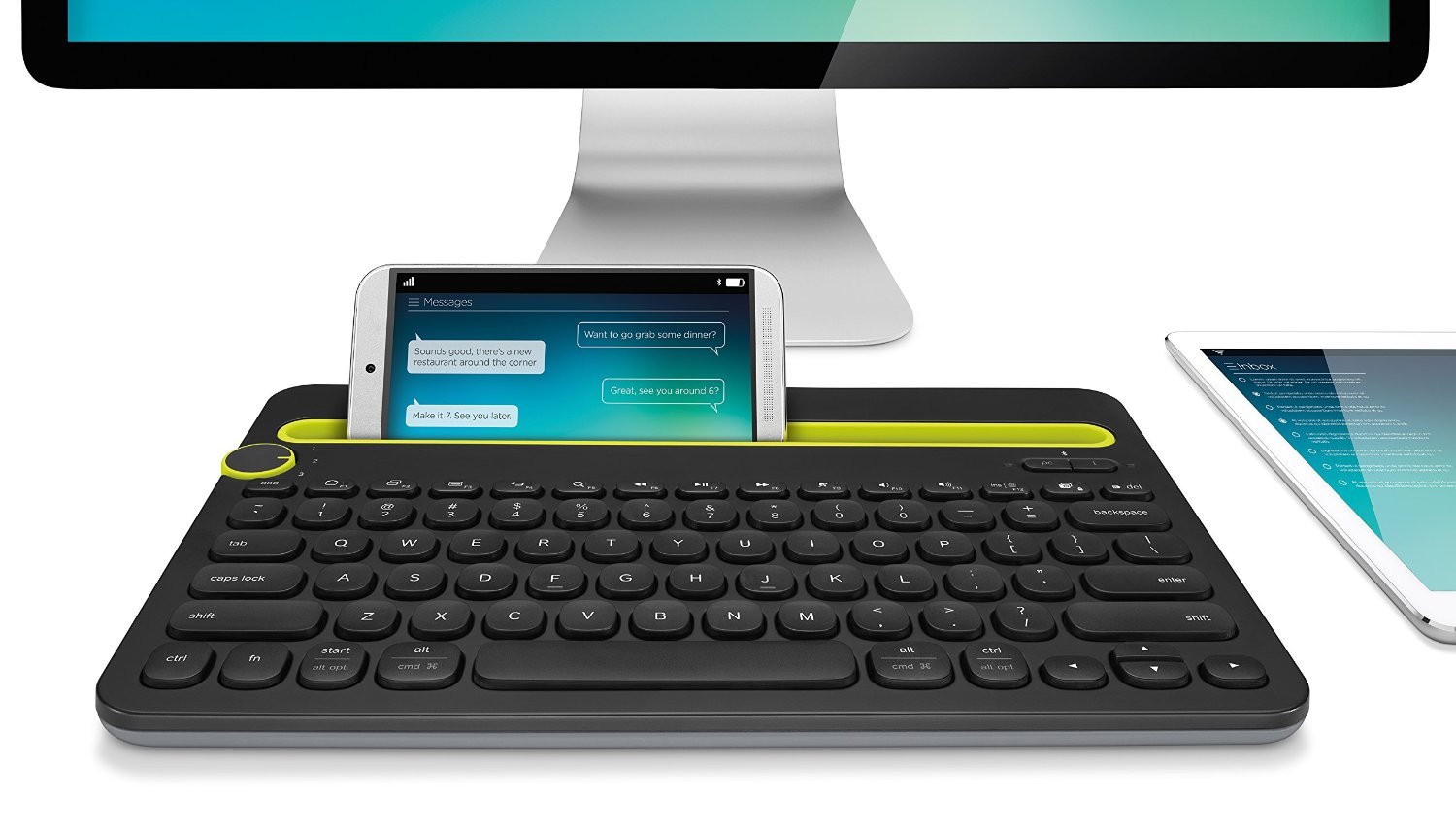 Logitech K480 Multi-Device Bluetooth Keyboard - Wireless QWERTY Layout for Computer, Tablet & Smartphone - Compatible with Windows, Mac, iOS, Android - Black (Renewed) - Perfect for Home Office, Remote Work & Multi-Tasking