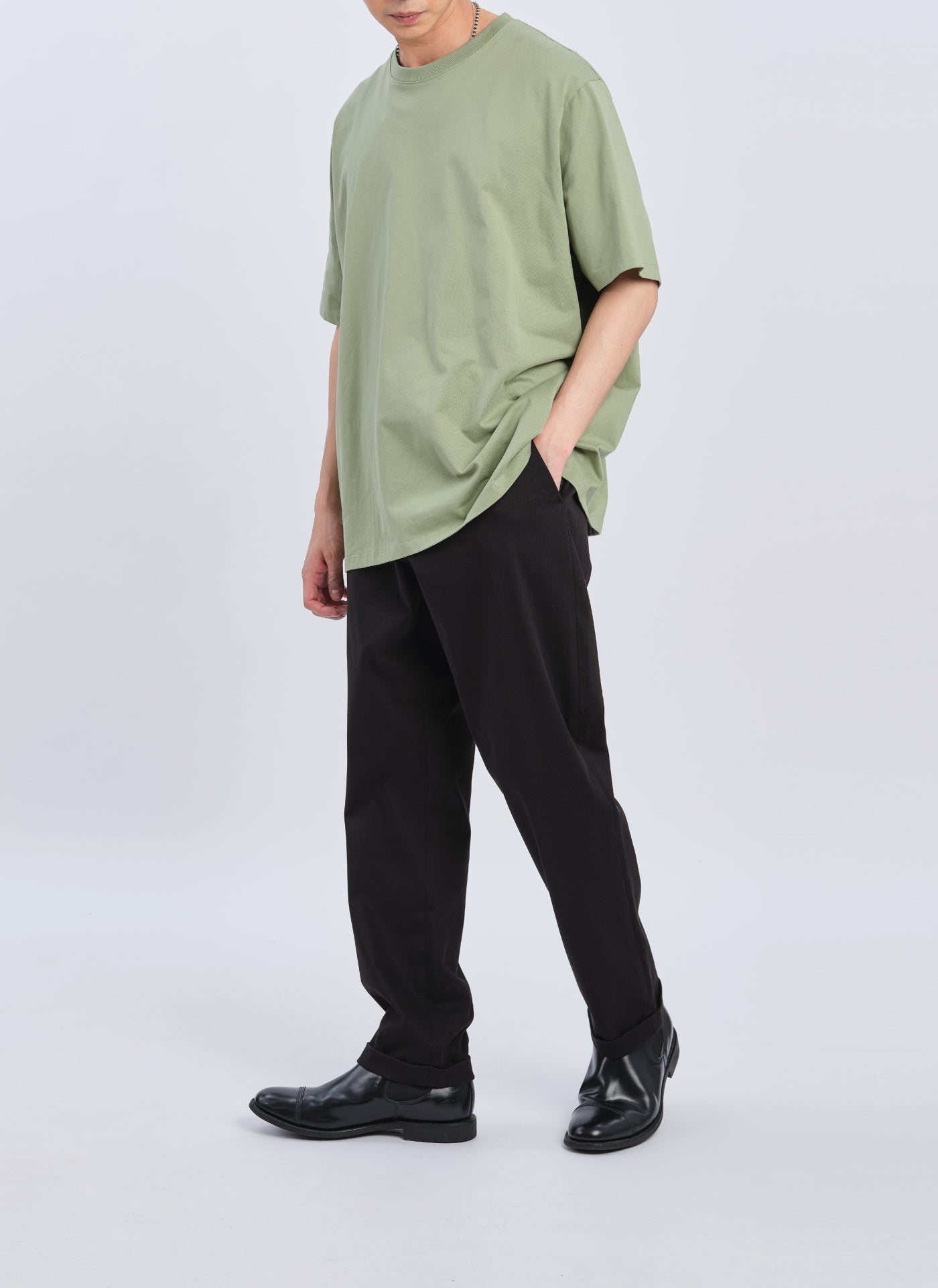 Premium Mercerized Cotton Patch Tee - Soft & Breathable Men's Casual T-Shirt - Perfect for Everyday Wear, Street Style & Layering