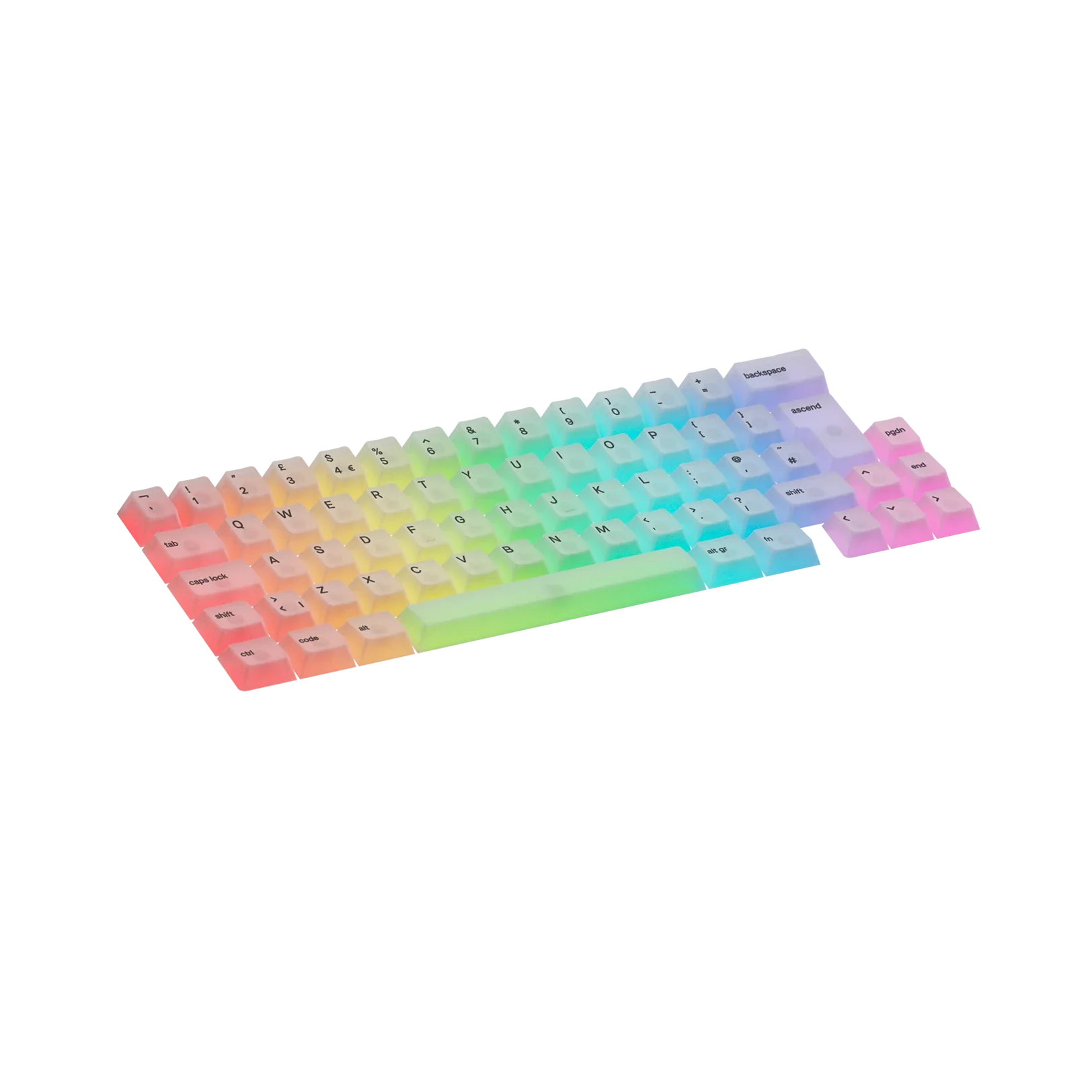 Polychroma Keycaps for Mechanical Keyboards - Custom RGB Backlit Keycaps for UK Layout (Ideal for Gaming, Typing & Office Use)