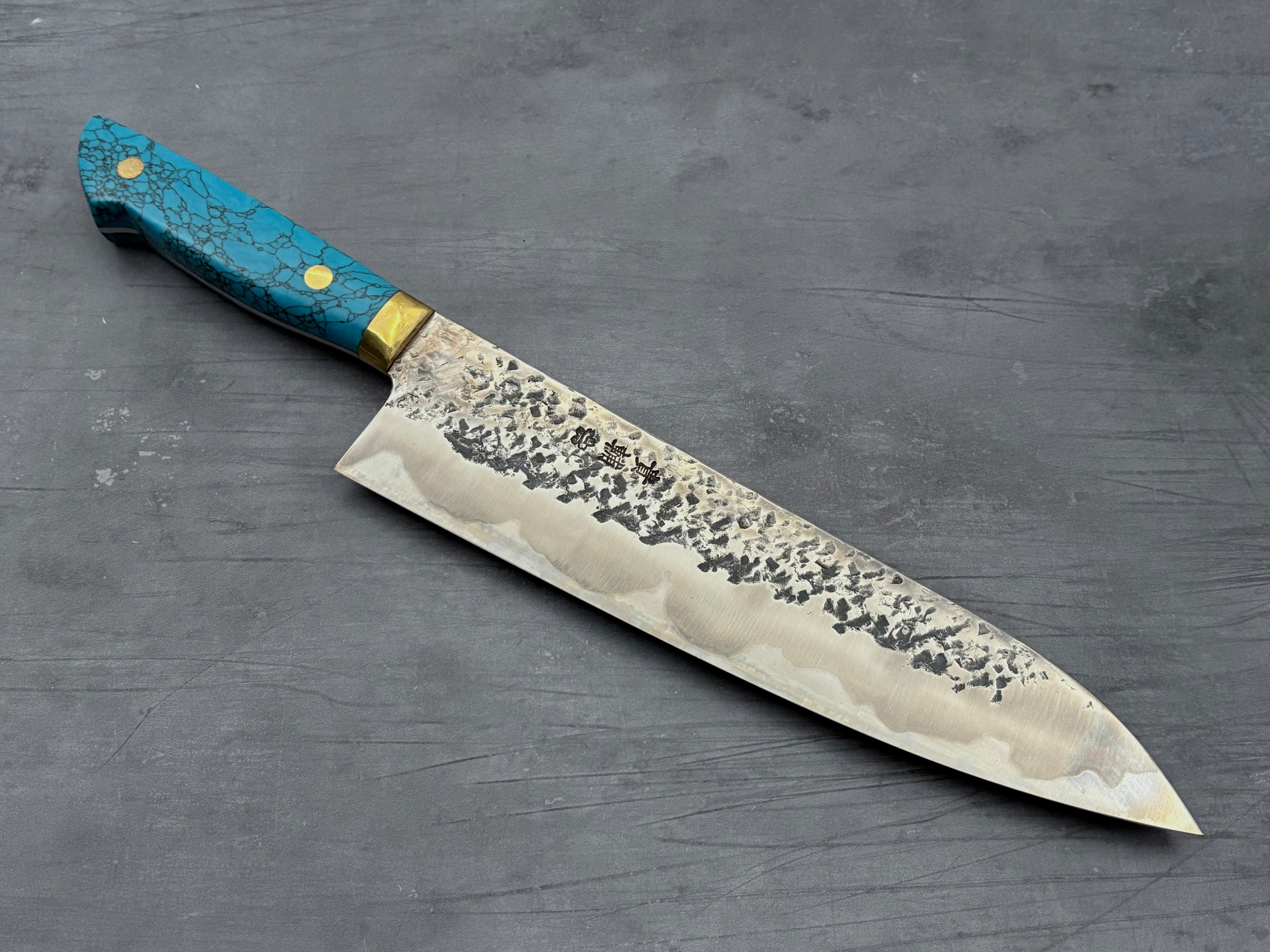 Premium Japanese Gyuto Knife 240mm - Kisuke Manaka Nakamura White #2 Steel - Perfect for Sushi, Meat Slicing & Professional Kitchen Use