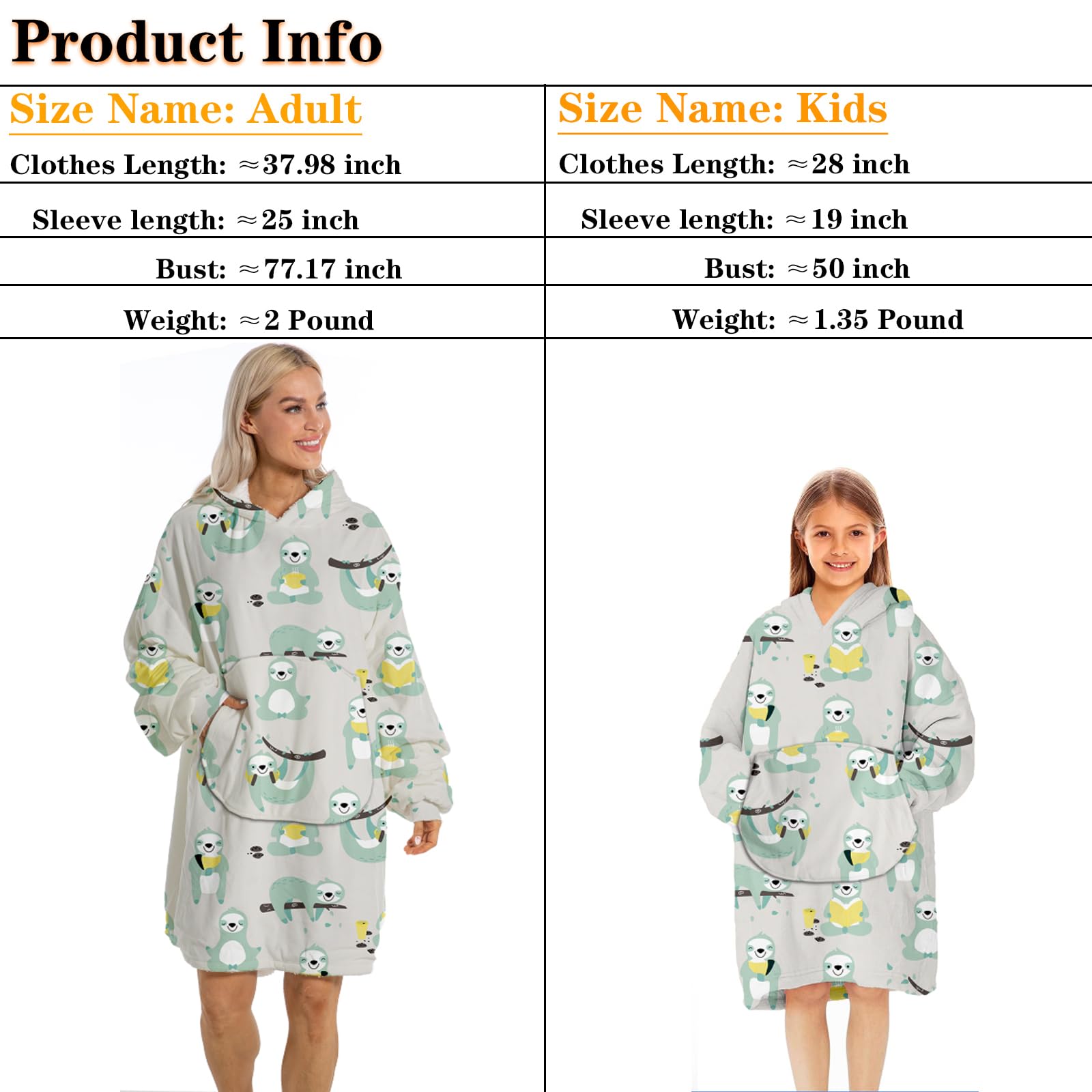 Darrenvan Wearable Blanket Hoodie - Oversized Fleece Hooded Sweatshirt with Pocket, Soft Plush Sherpa Lining for Ultimate Warmth & Comfort | Perfect for Lounging, Camping, Movie Nights & Cold Weather
