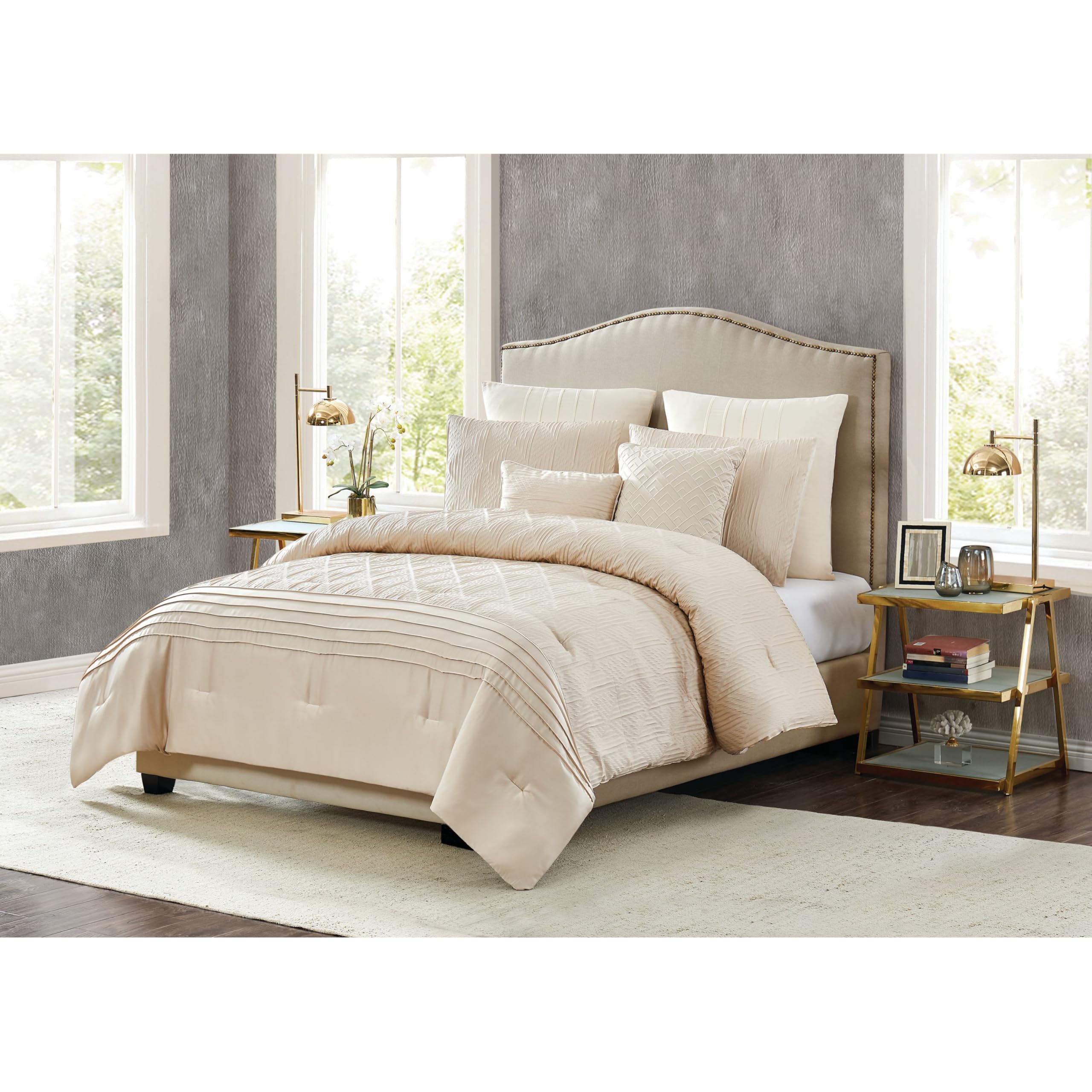 Noelle King Size Comforter Set - Luxurious Gold Bedding for Ultimate Comfort | Perfect for Master Bedrooms, Guest Rooms & Cozy Nights