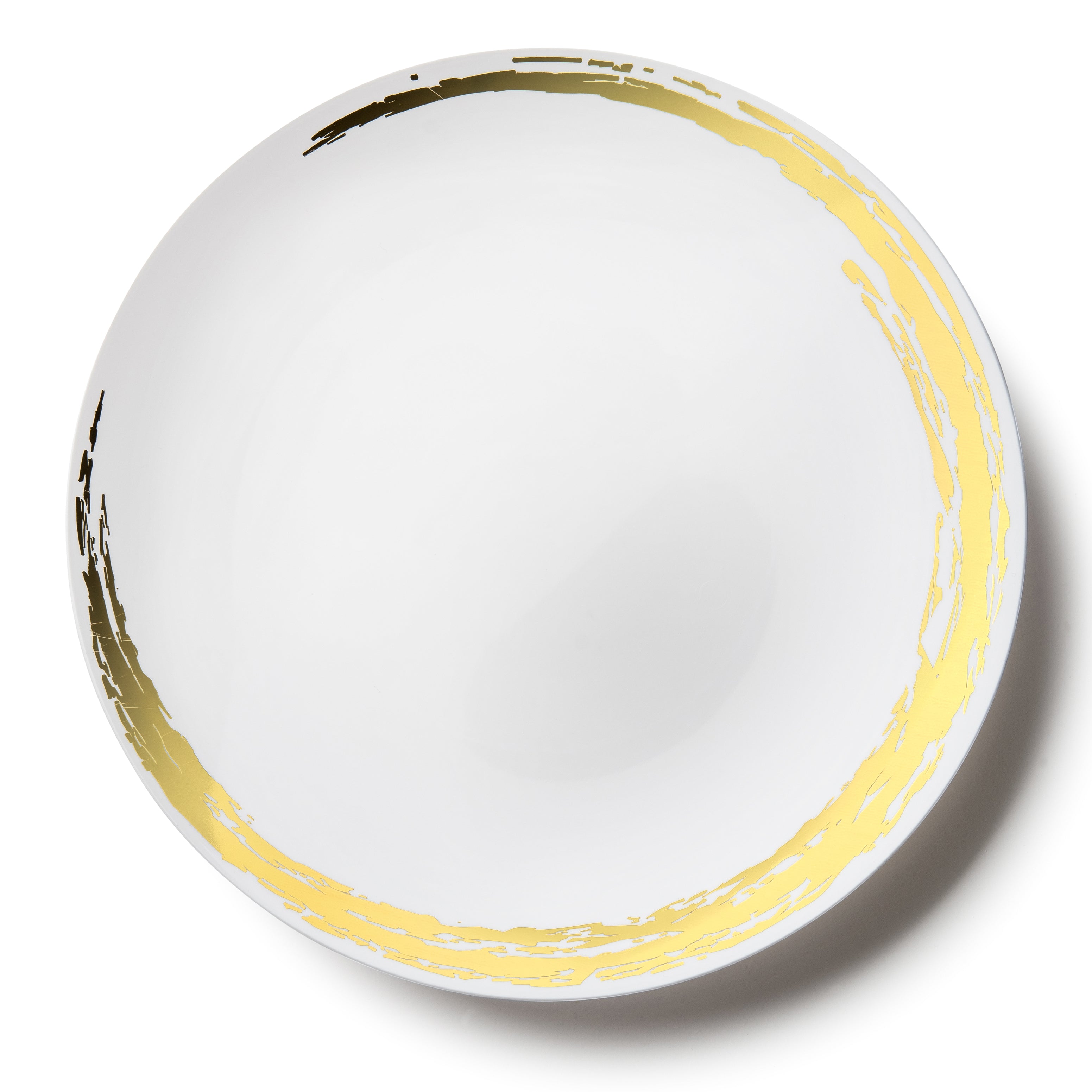 Elegant White & Gold Round Plastic Plates - 10 Inch Disposable Dinnerware for Parties, Weddings & Events - Durable & Stylish Tableware for Home, Catering & Outdoor Gatherings