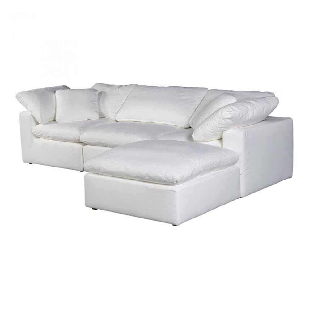 Clay Lounge Modular Sectional Sofa - White Performance Fabric - Perfect for Living Room, Family Room & Modern Home Decor