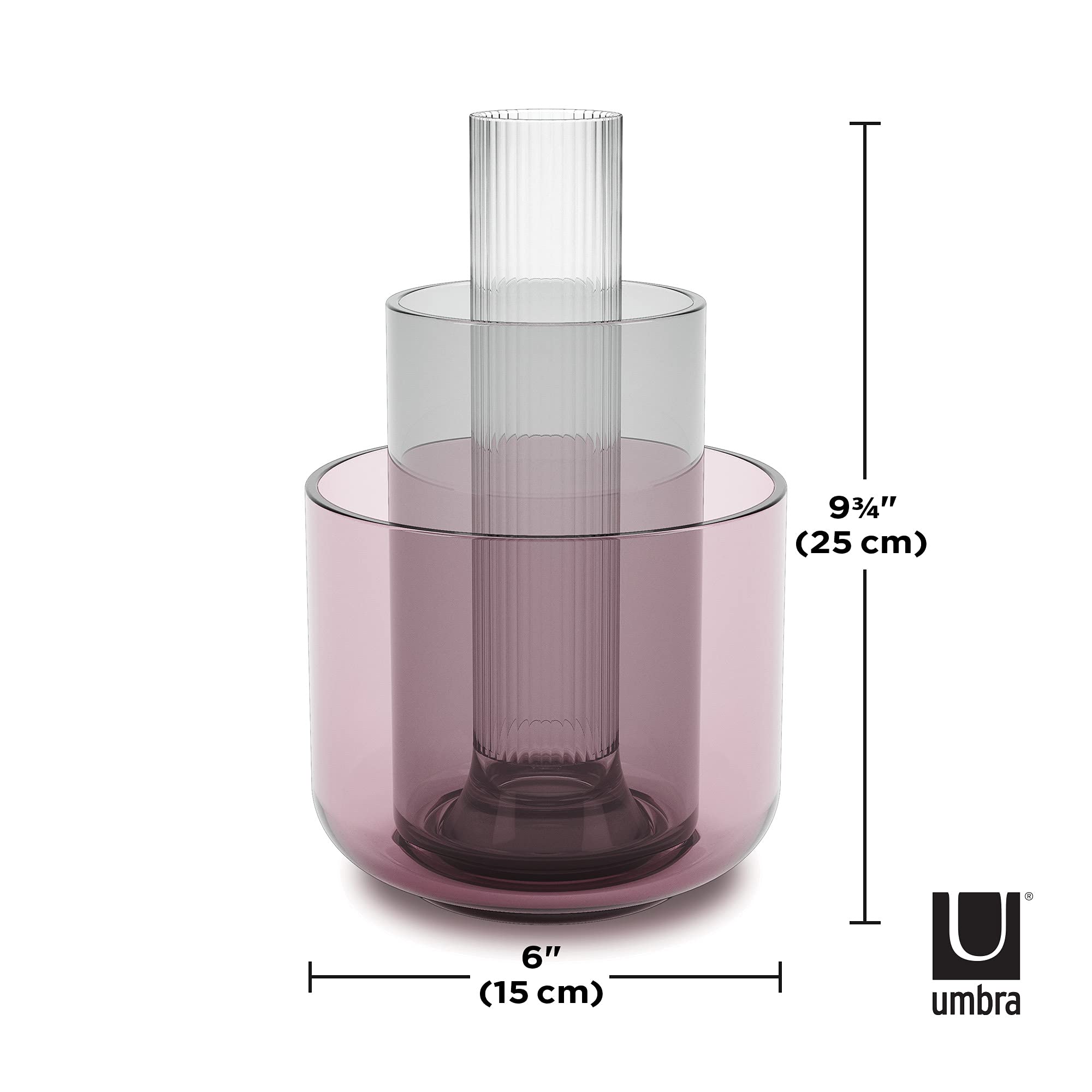 Umbra Layla Vases Set of 3 - Modern Decorative Glass Vases for Home Decor, Wedding Centerpieces & Floral Arrangements
