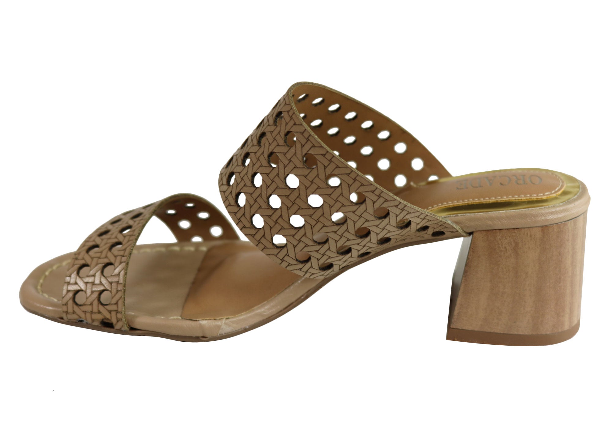 Orcade Skyler Women's Comfortable Brazilian Leather Mid Heel Sandals - Perfect for Summer Weddings, Beach Vacations & Casual Outings