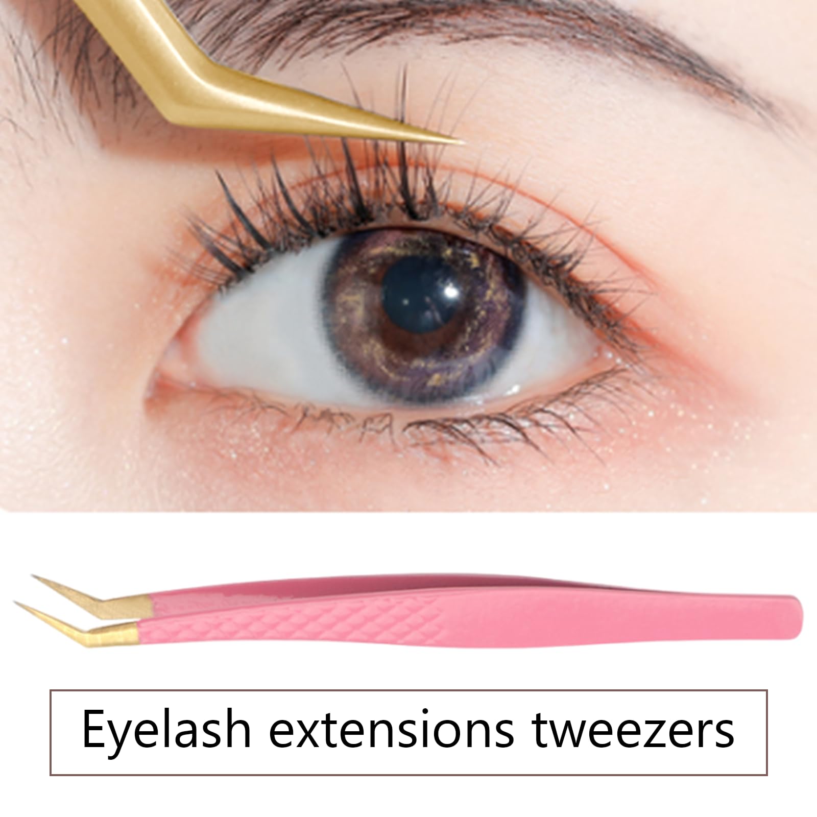 Professional Stainless Steel Eyelash Extension Tweezers - Straight & Curved Volume Lashes Tools for Lash Artists | Perfect for Salon, Home Use & DIY Lash Extensions