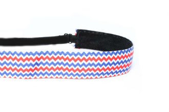 Adjustable Non-Slip Fitness Headband - Sweat-Wicking Chevron Pattern for Women & Men - Perfect for Running, Yoga, Workouts & Sports - Patriotic Design