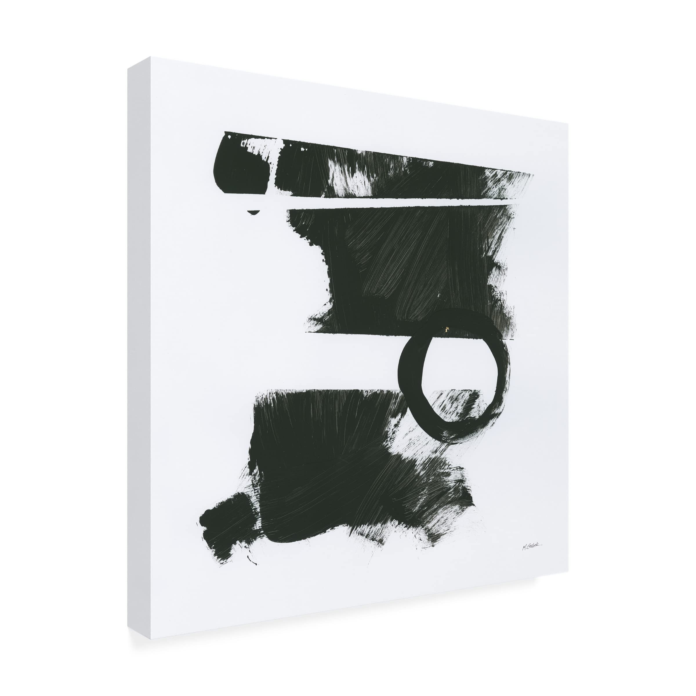 Mike Schick Gold and Black Elements XVII Canvas Wall Art - Modern Abstract Painting for Living Room, Bedroom & Office Decor | Trademark Fine Art