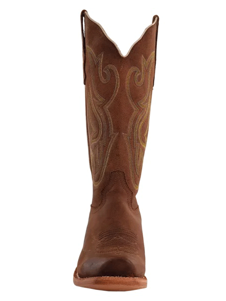R.Watson RWL8315 Women's Genuine Cowhide Narrow Square Toe Ankle Boots in Camel Brown - Perfect for Office, Casual Outings & Fall Fashion
