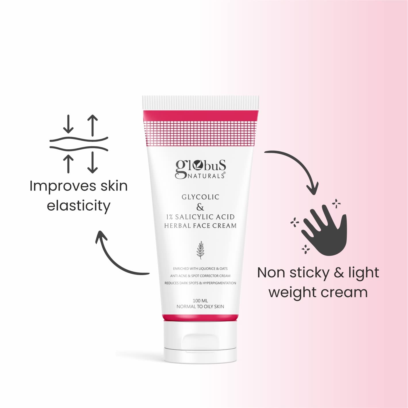Globus Naturals Glycolic & 1% Salicylic Acid Anti-Acne Face Care Combo Set - 2-in-1 Face Wash & Moisturizing Cream for Clear Skin | Daily Acne Treatment for Oily & Combination Skin Types