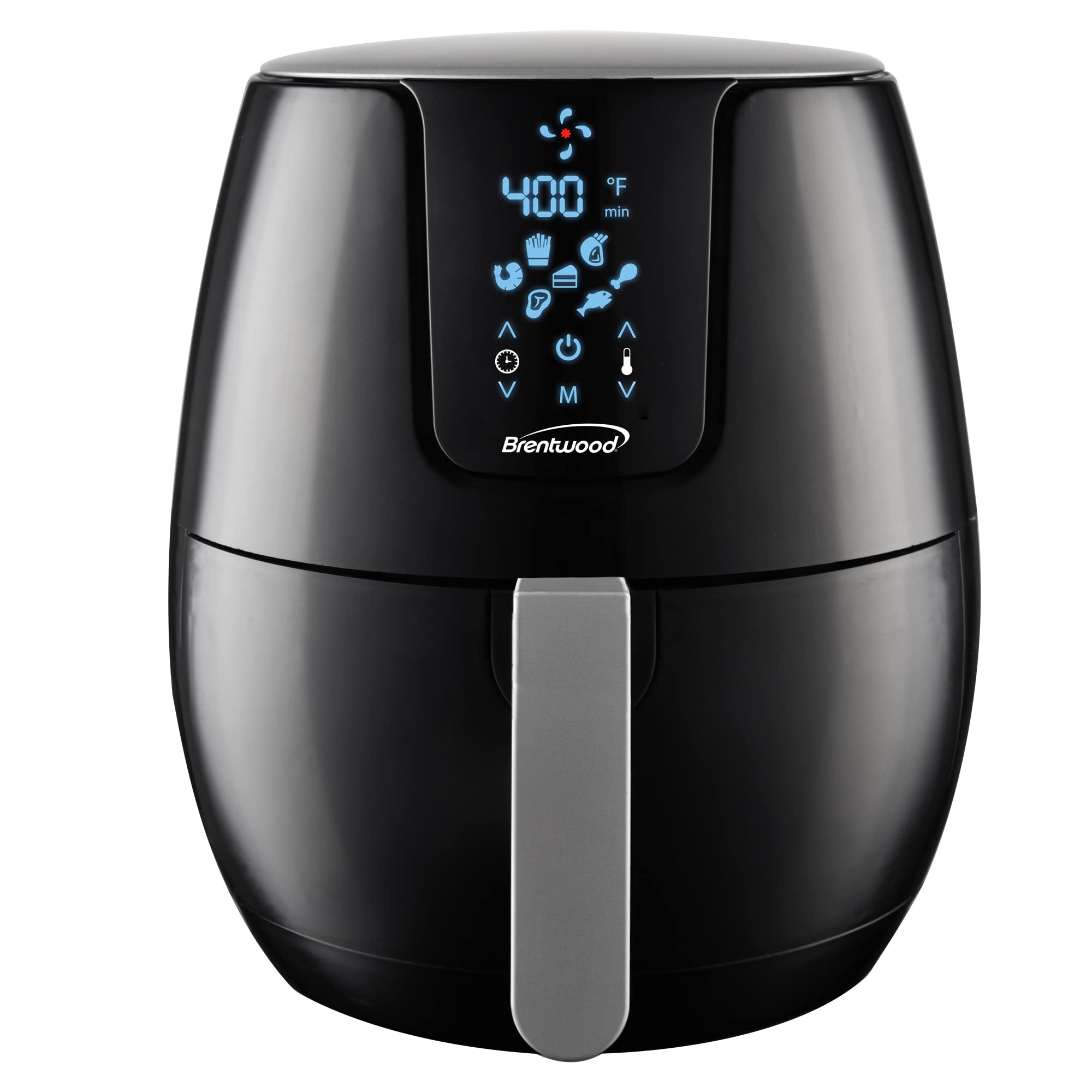 Brentwood AF-500DBK 6.5QT Air Fryer with Digital Touchscreen - Healthy Oil-Free Cooking for Family Meals, Snacks & Party Foods - Black (Standard Size)