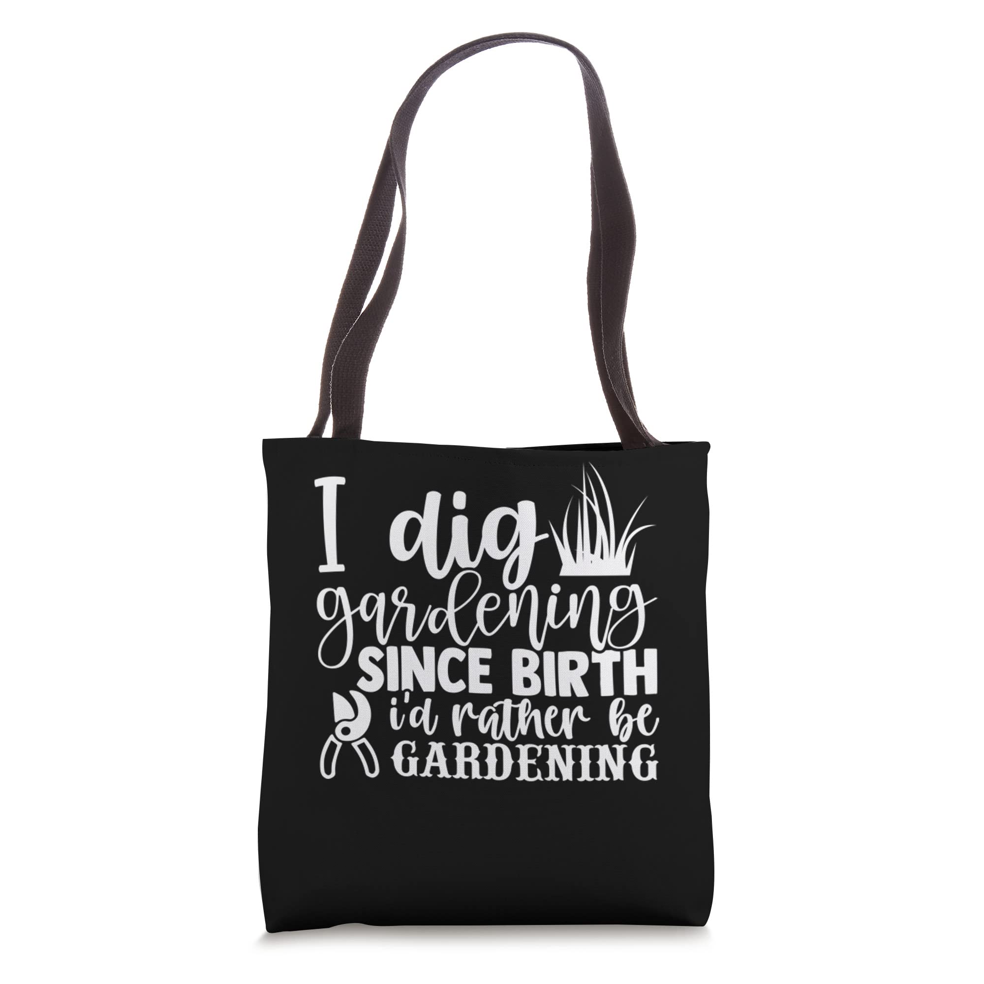 Funny Gardening Tote Bag - 'I Dig Gardening Since Birth' & 'I'd Rather Be Gardening' Slogan - Perfect for Gardeners, Plant Lovers & Outdoor Enthusiasts