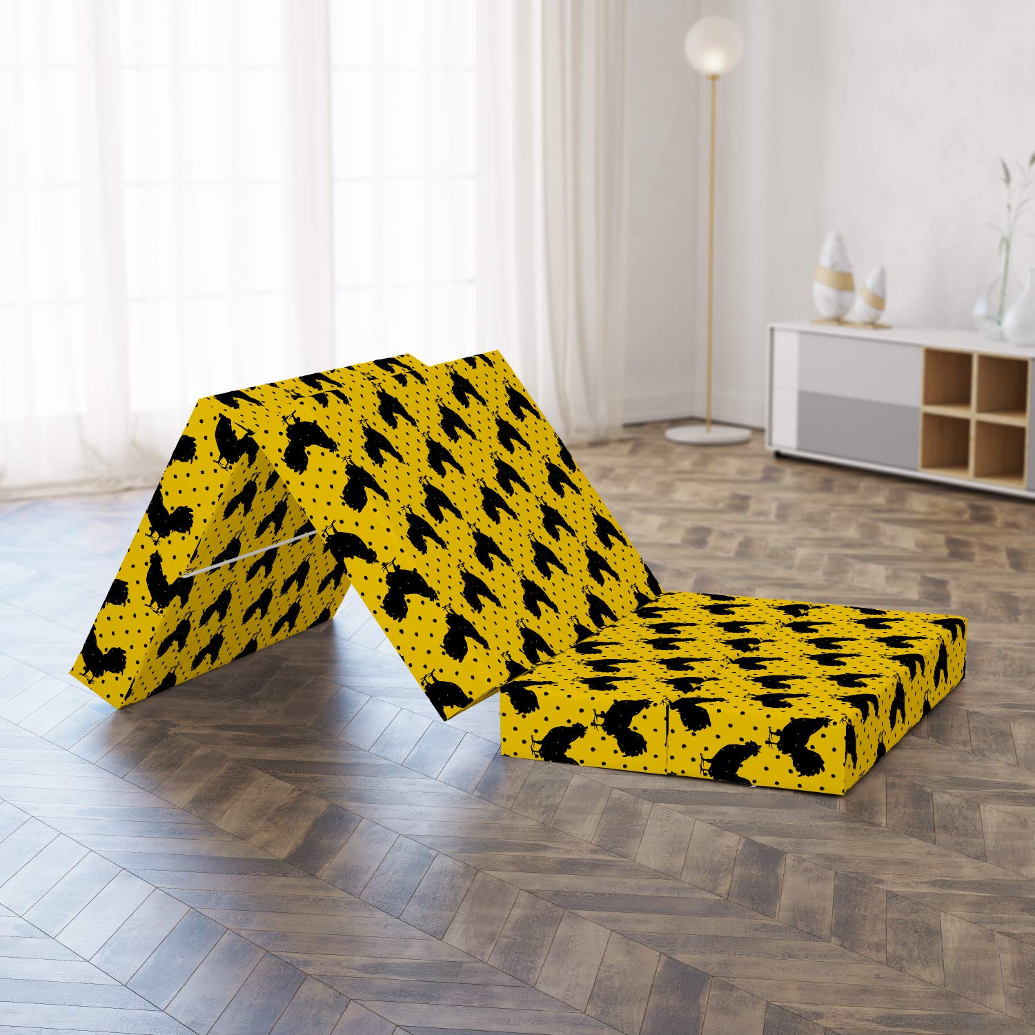 Ambesonne Rooster Pattern Foldable Mattress - 74.8