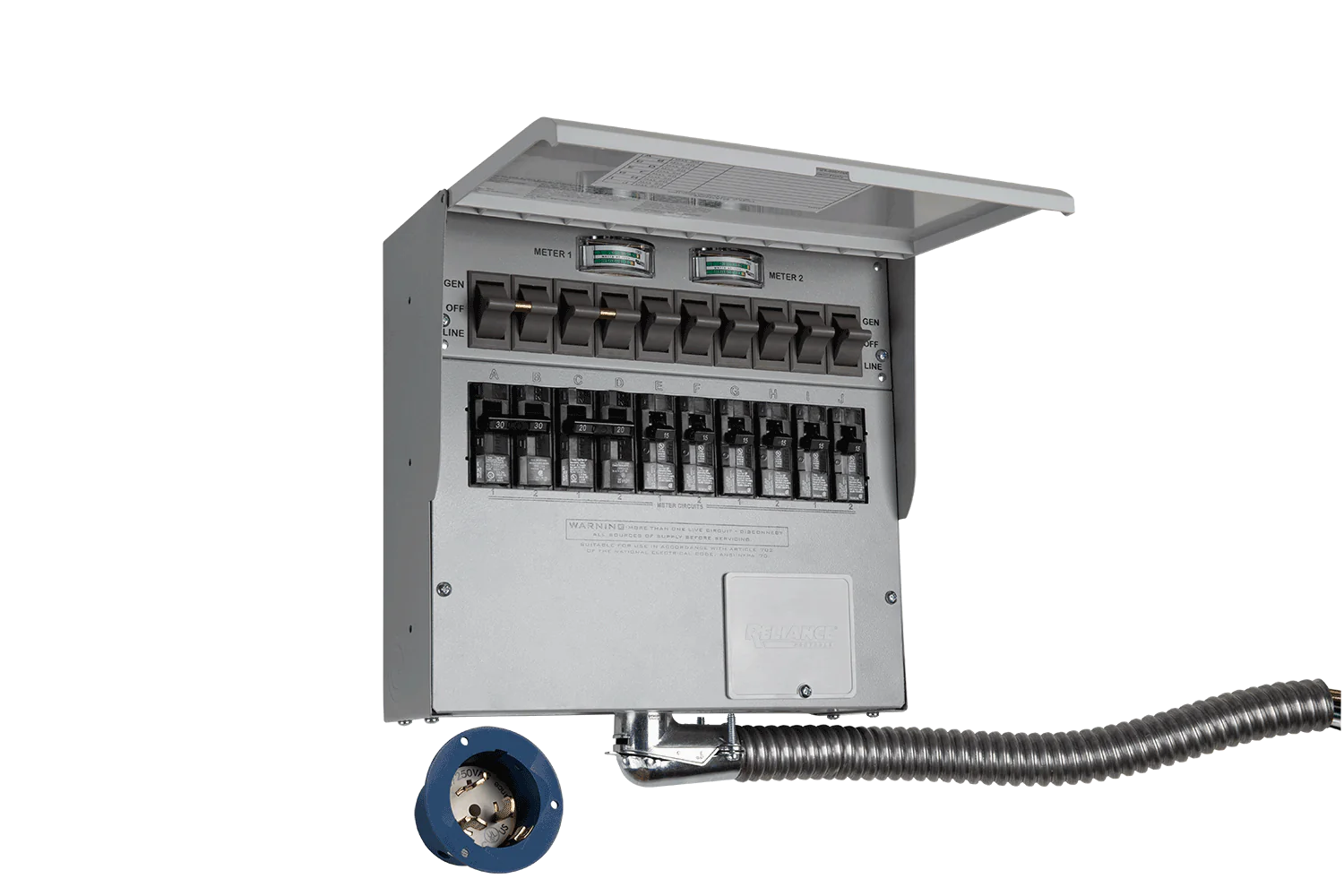 Home Backup Power Kit - 120V/240V 50 Amp Transfer Switch with 10 Circuits & Cable - Compatible with F3800 Generator - Emergency Power Supply for Storms & Outages