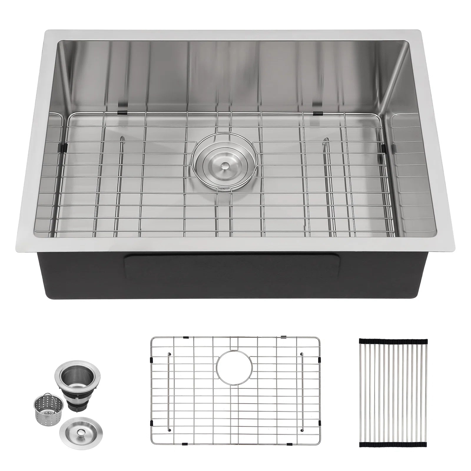 Lordear Stainless Steel Undermount Single Bowl Kitchen Sink - 16 Gauge 18/8 Stainless Steel, Soundproof & Scratch-Resistant, Perfect for Modern Kitchens, Restaurants, and RV Camping