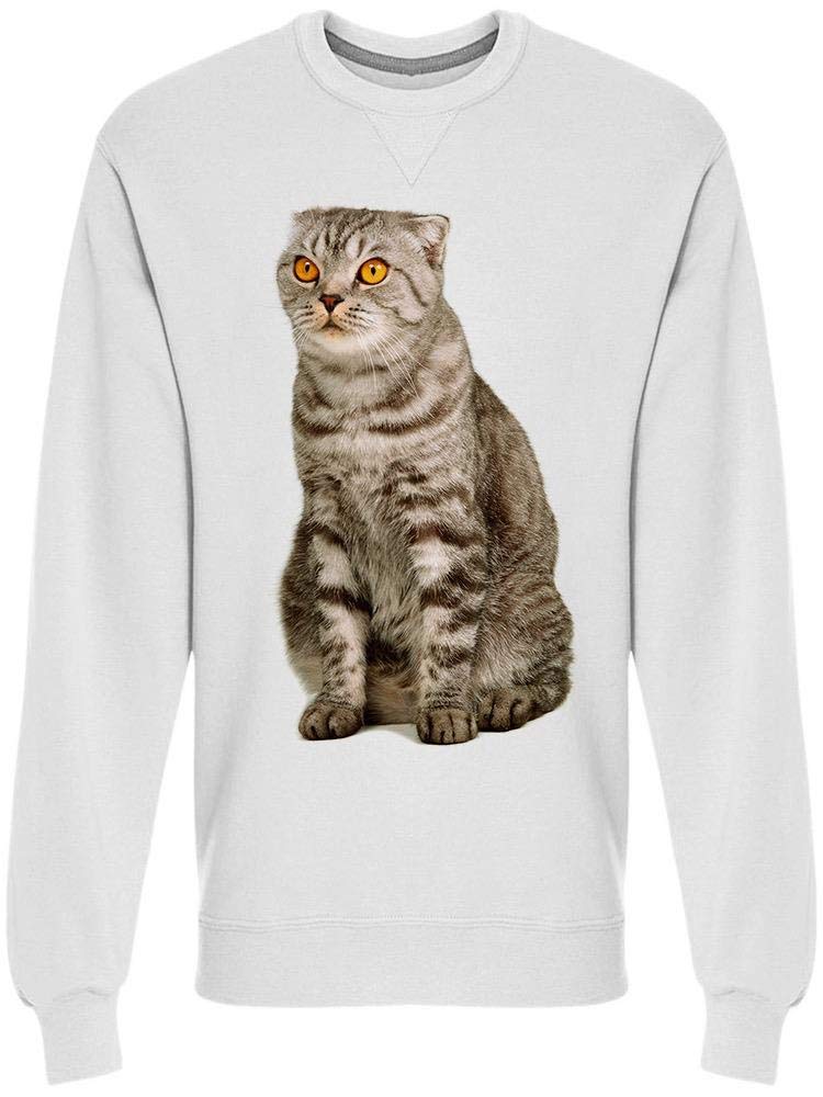 Serious Cat Looking Up Men's Sweatshirt - Funny Animal Graphic Hoodie for Casual Wear & Street Style