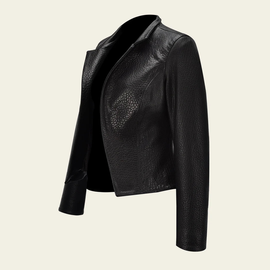 Cuadra Black Leather Jacket for Women - Stylish M280BOB Casual Fashion Dress | Perfect for Outings, Parties & Everyday Wear