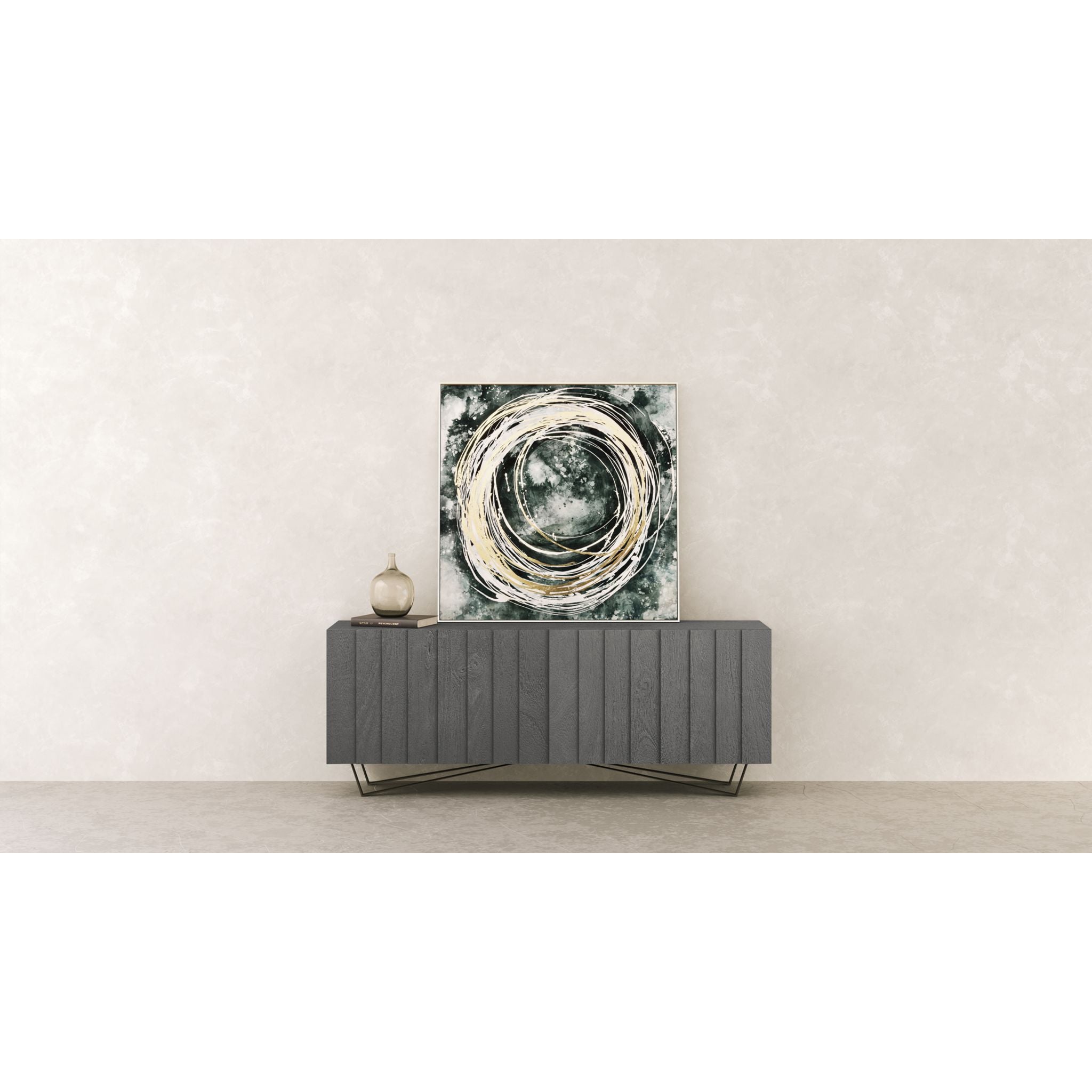 Brolio Sideboard Buffet Cabinet - Charcoal Grey Finish - Modern Storage for Dining Room, Living Room, or Entryway (RP 1008 07)